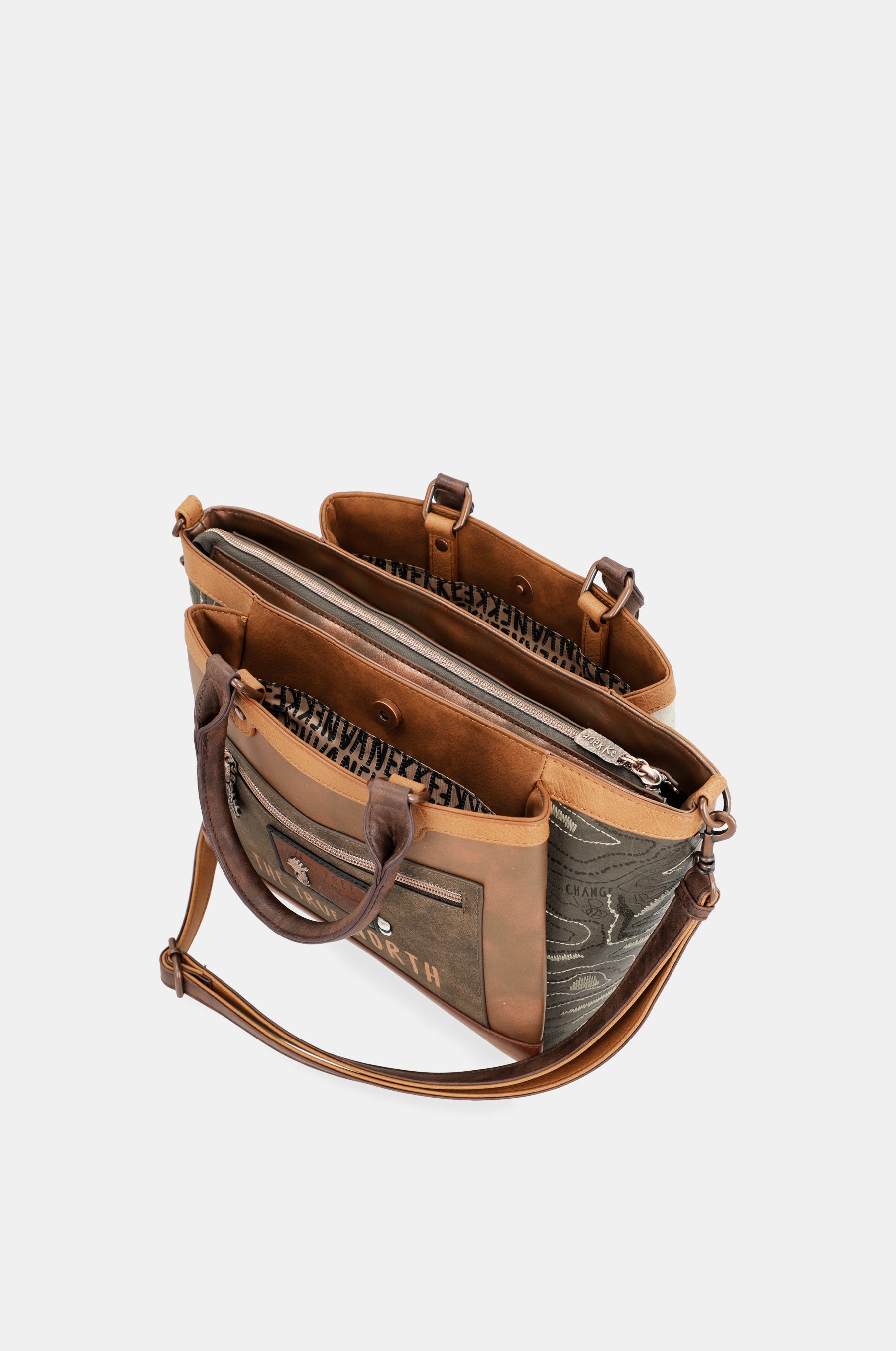 Bolso de dos asas con triple compartimento The Forest
