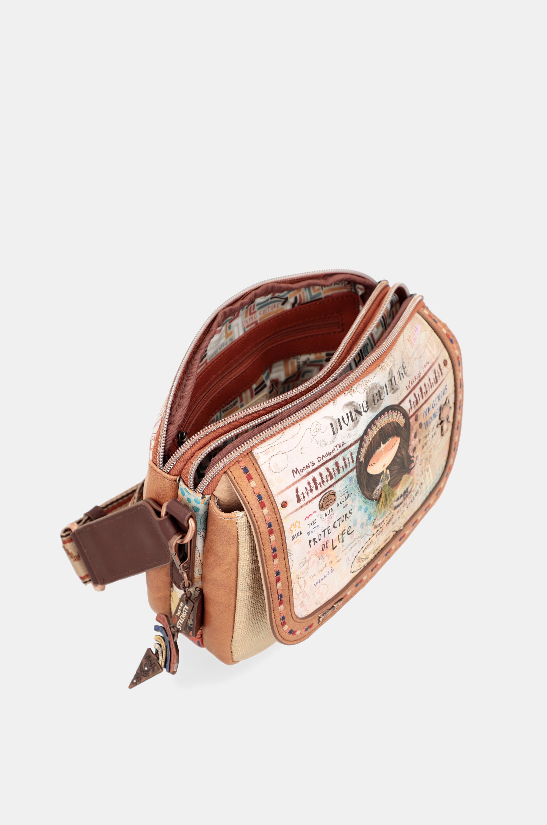 Bandolera con solapa 3 compartimentos Menire