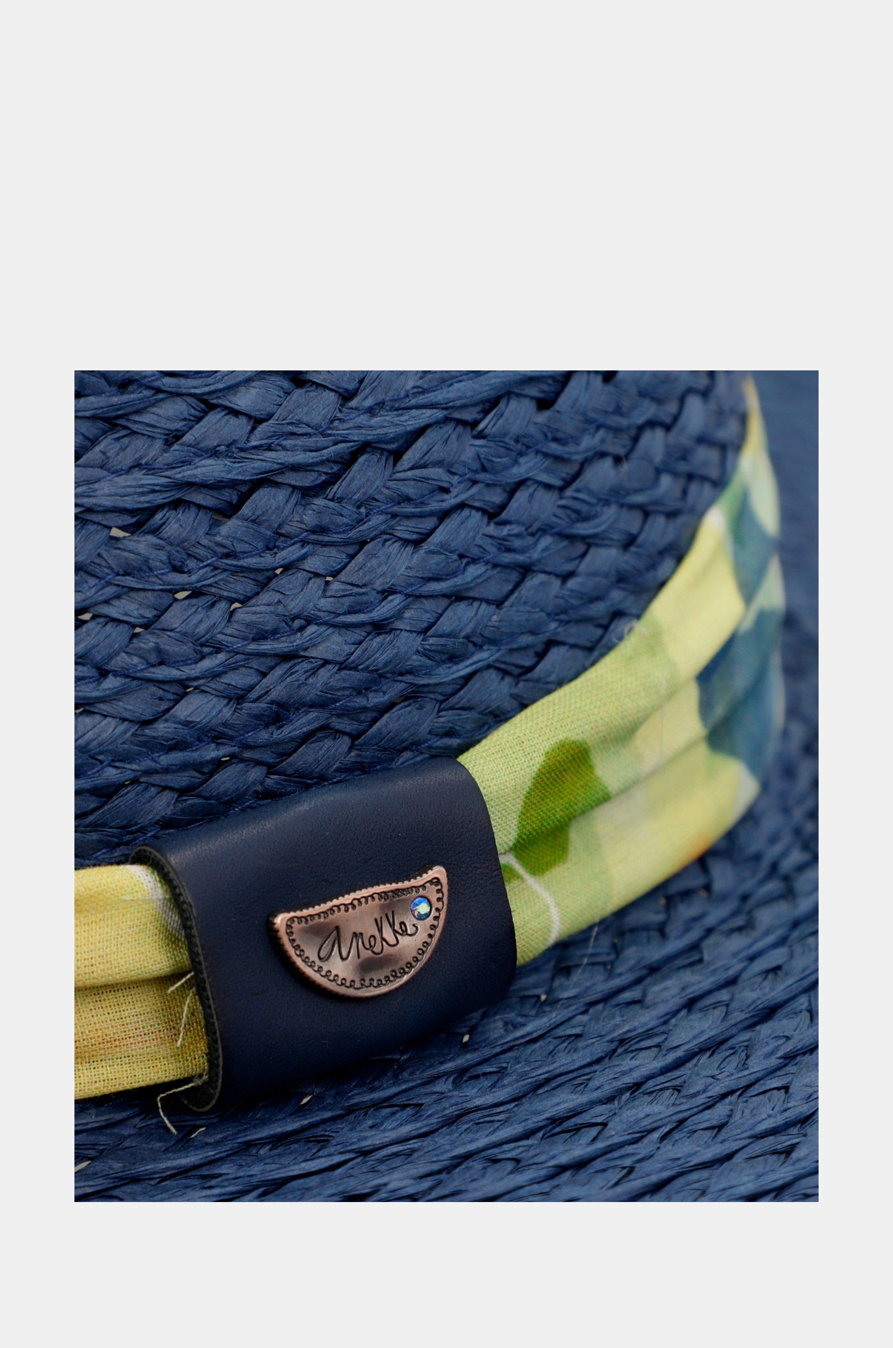 Sombrero rafia azul marino