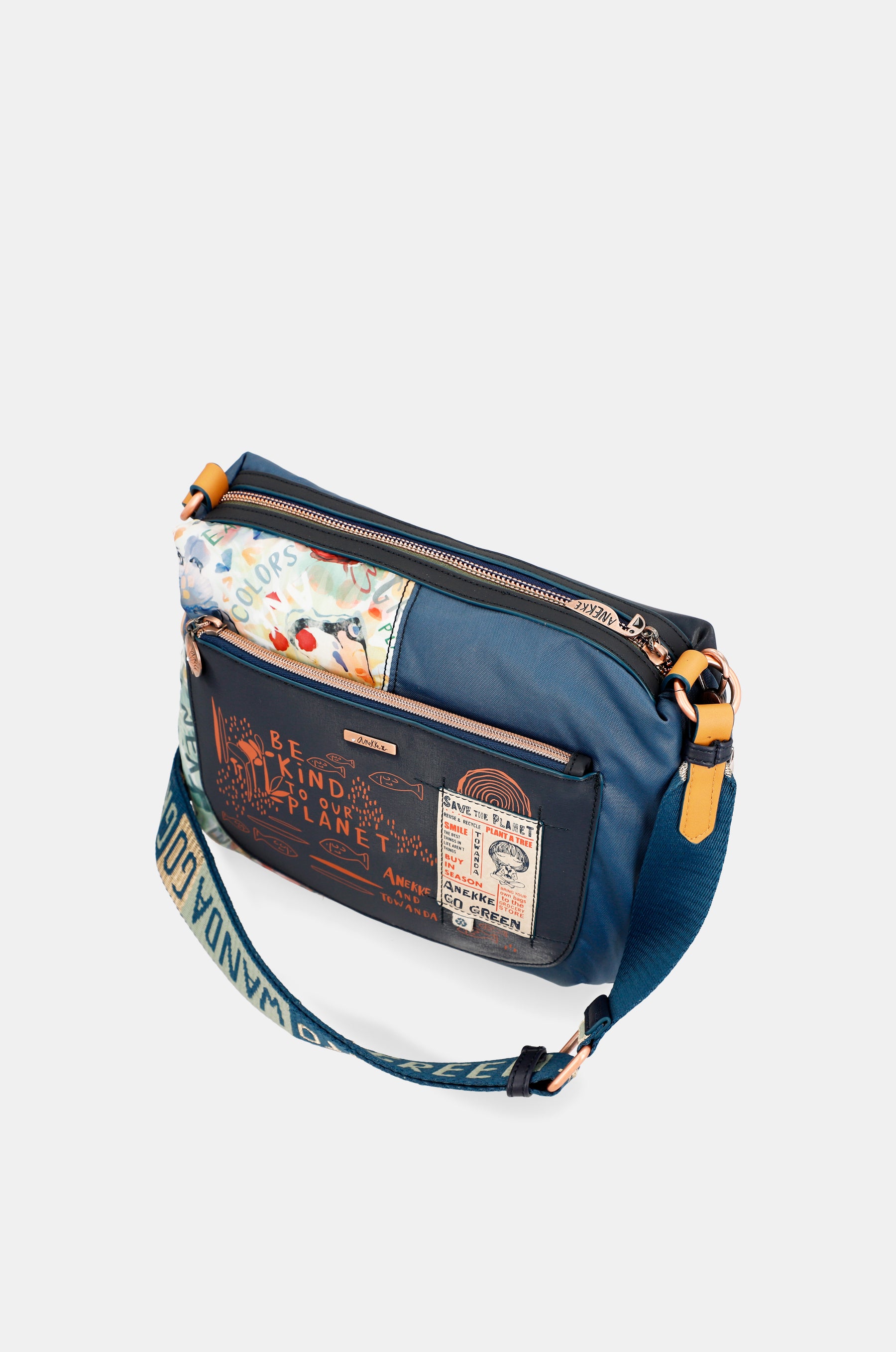 Bandolera flexible azul marino Nature Pachamama