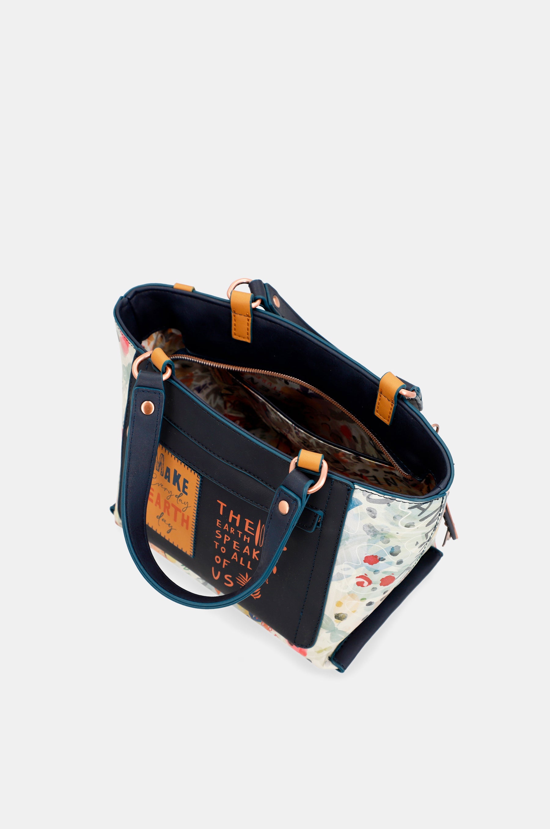 Bolso tote azul marino Nature Pachamama