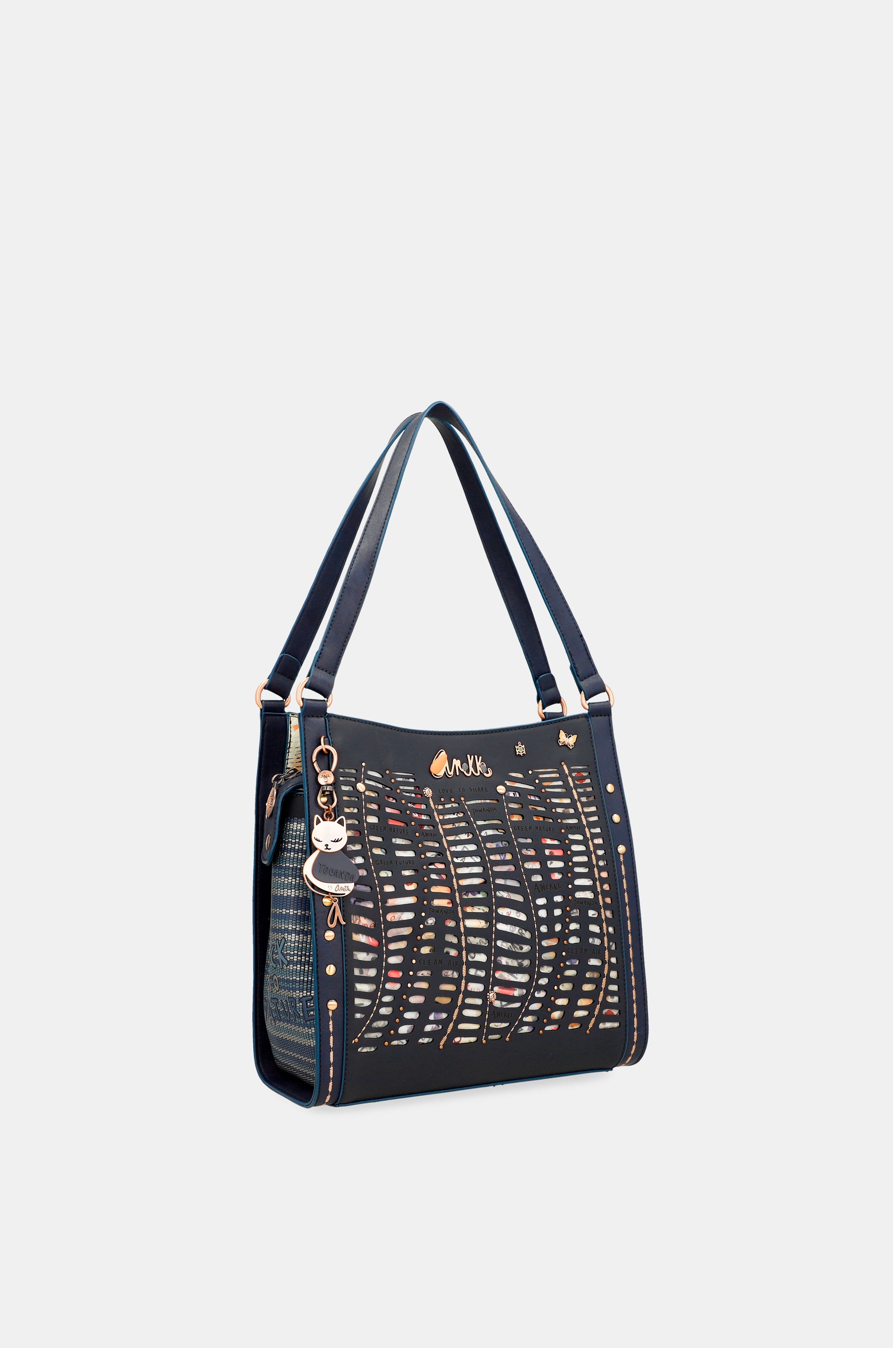 Bolso de hombro azul marino Nature Pachamama