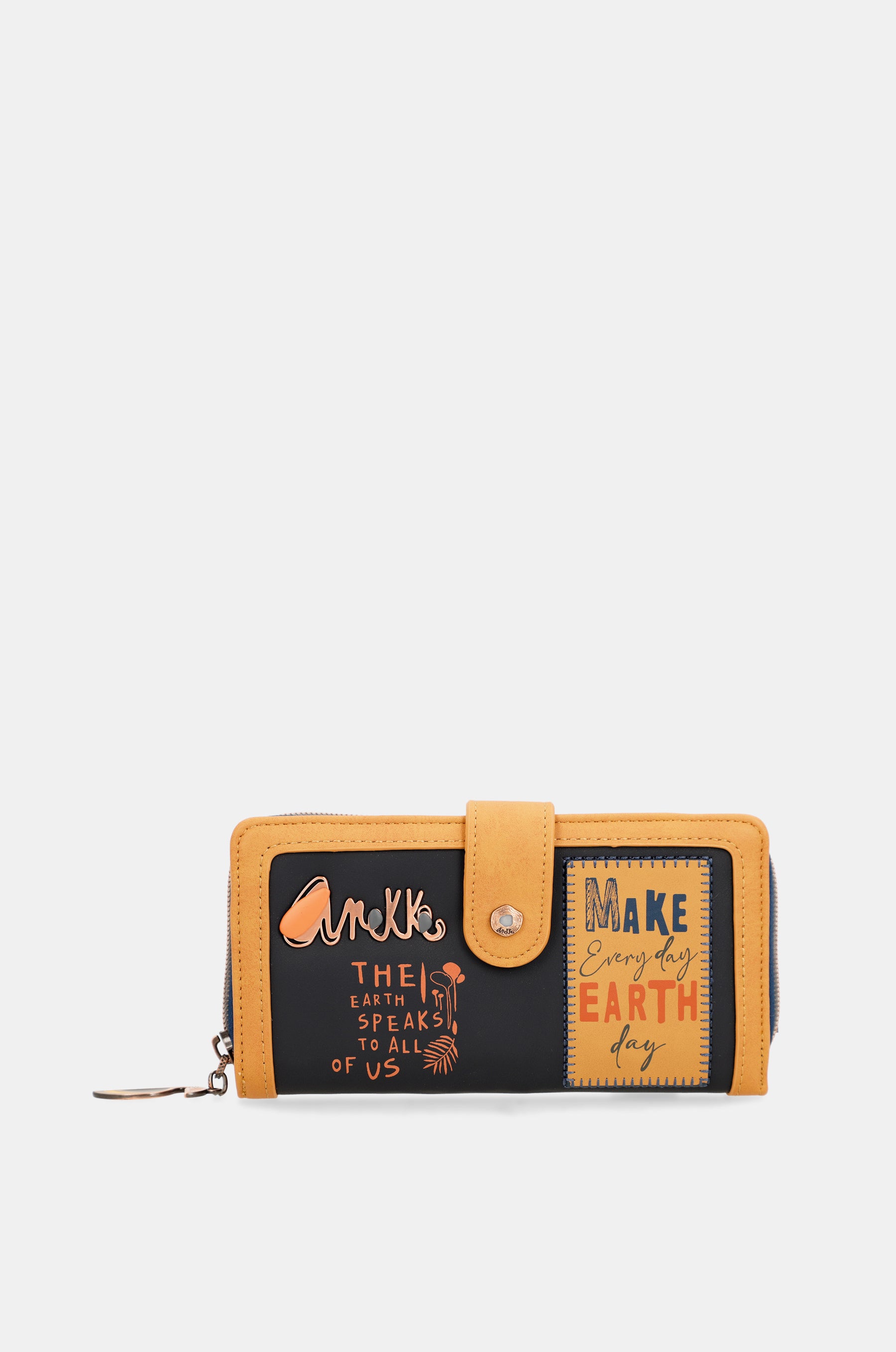 Billetero RFID grande azul marino Nature Pachamama