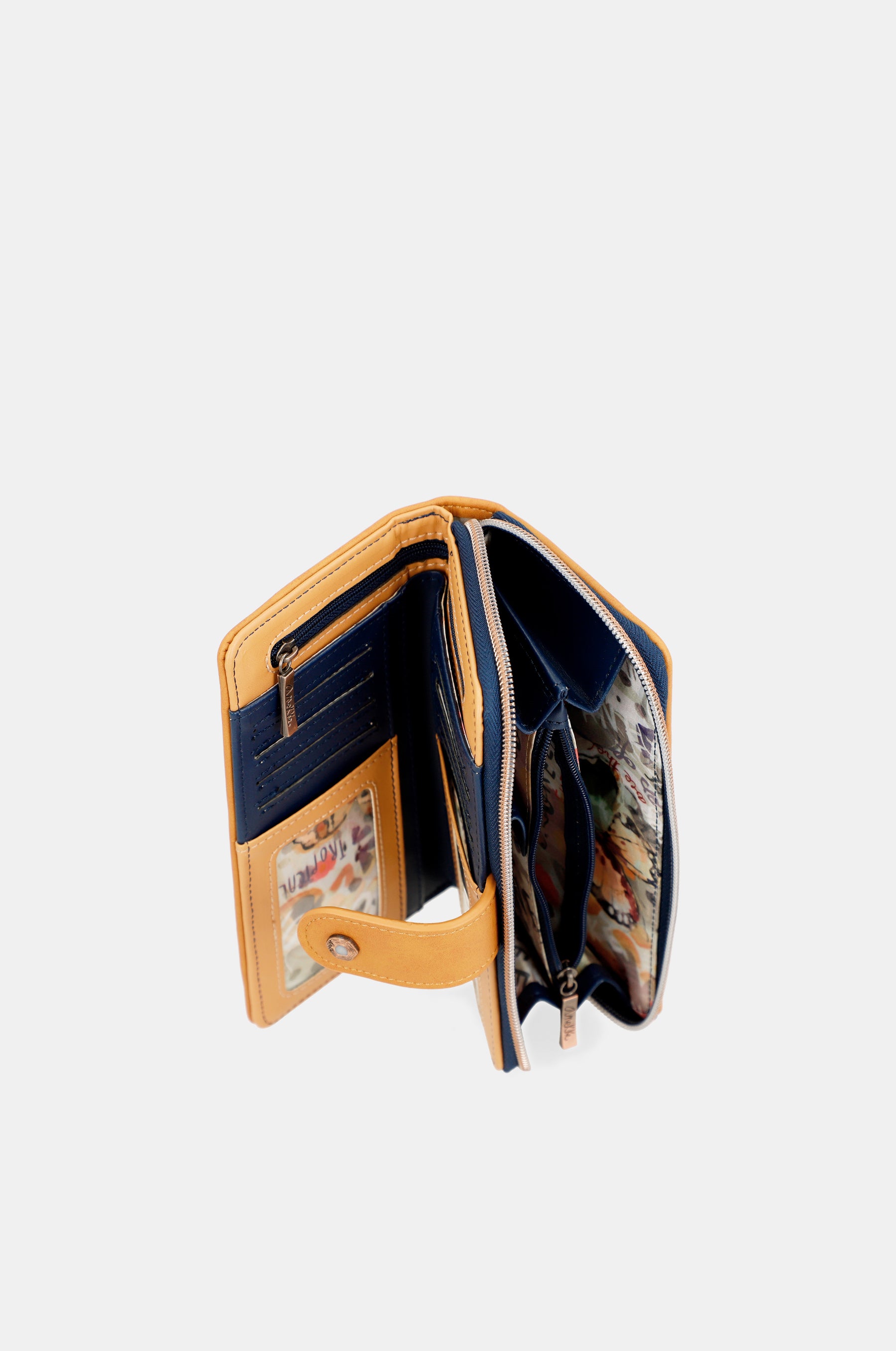 Billetero RFID grande azul marino Nature Pachamama