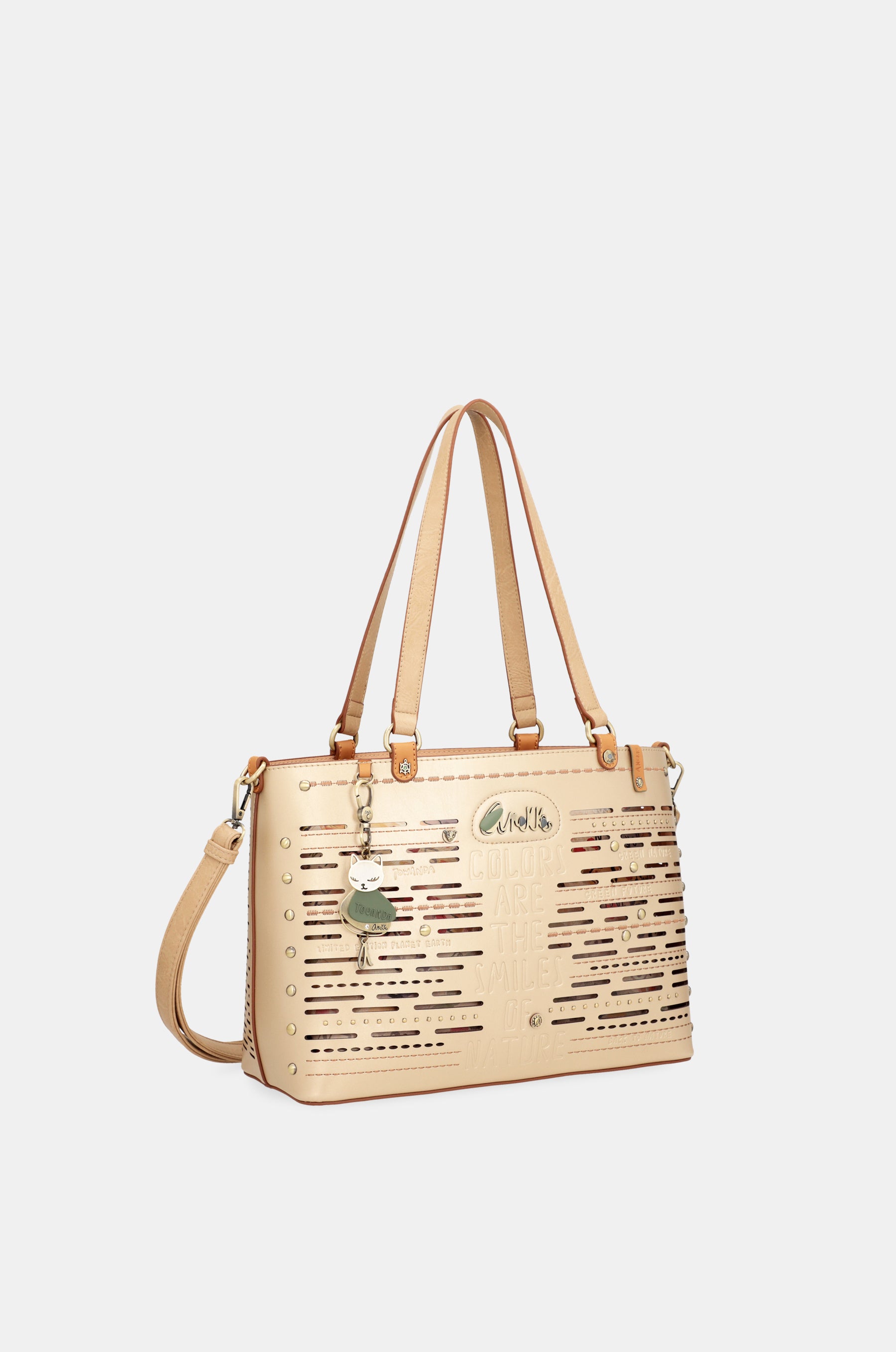 Bolso tote grande dorado Nature Pachamama