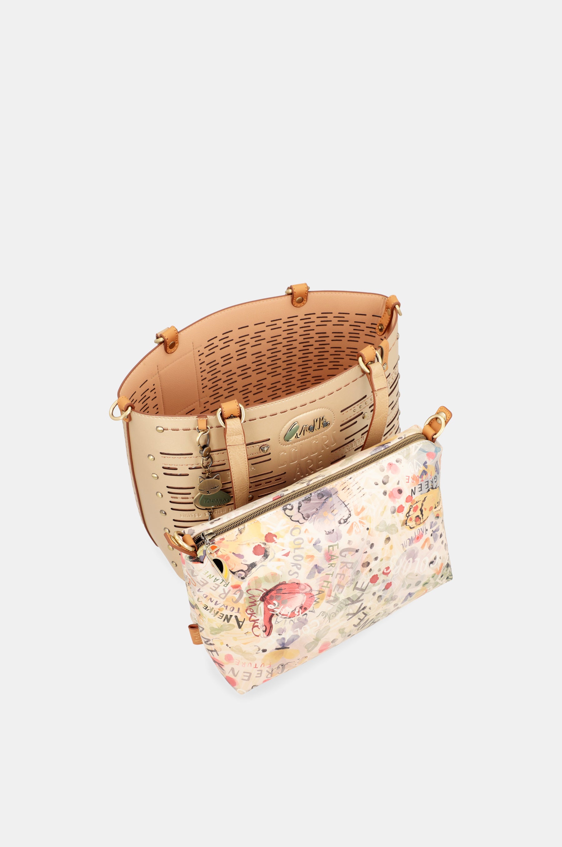 Bolso tote grande dorado Nature Pachamama