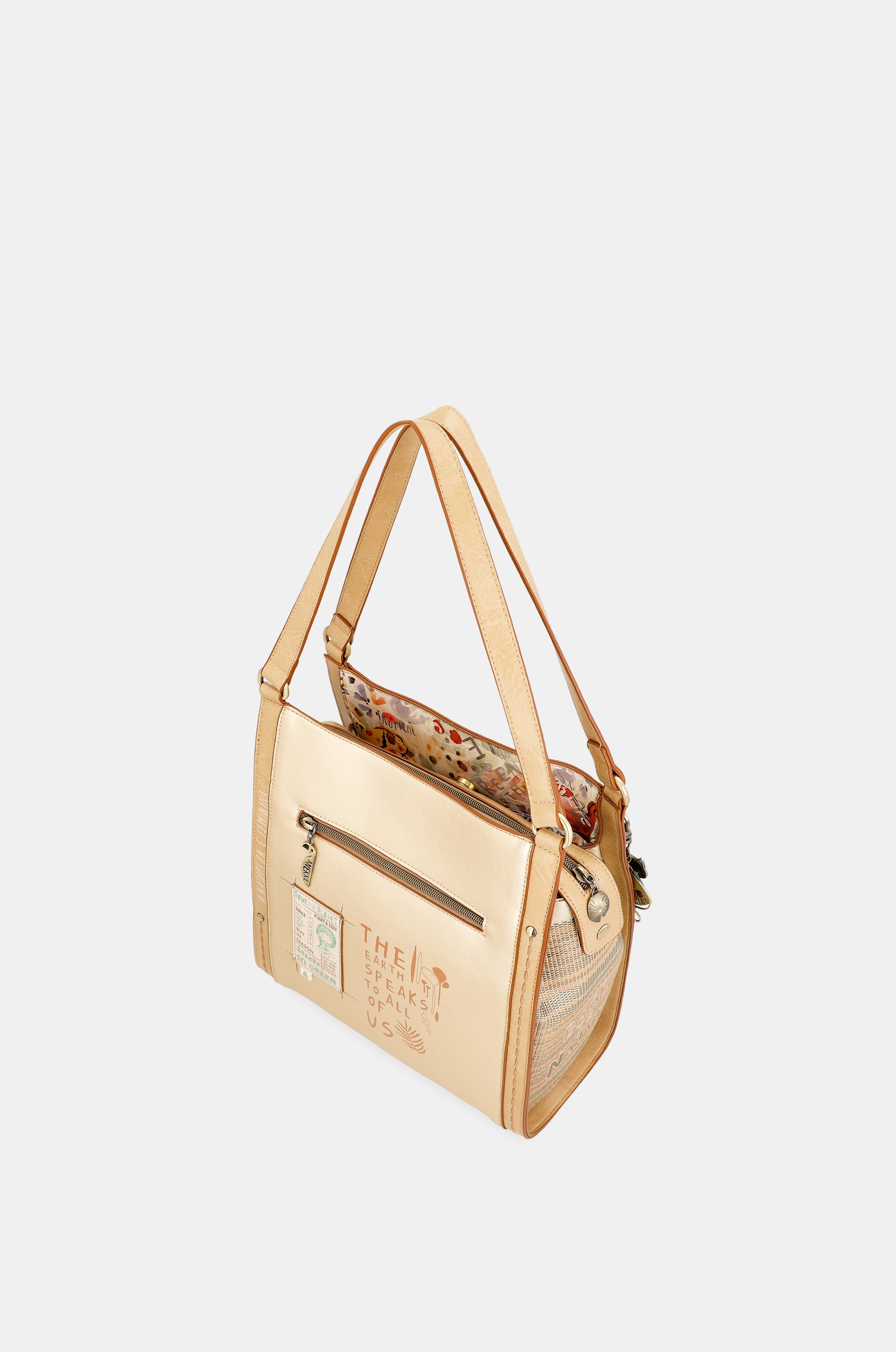 Bolso de hombro dorado Nature Pachamama