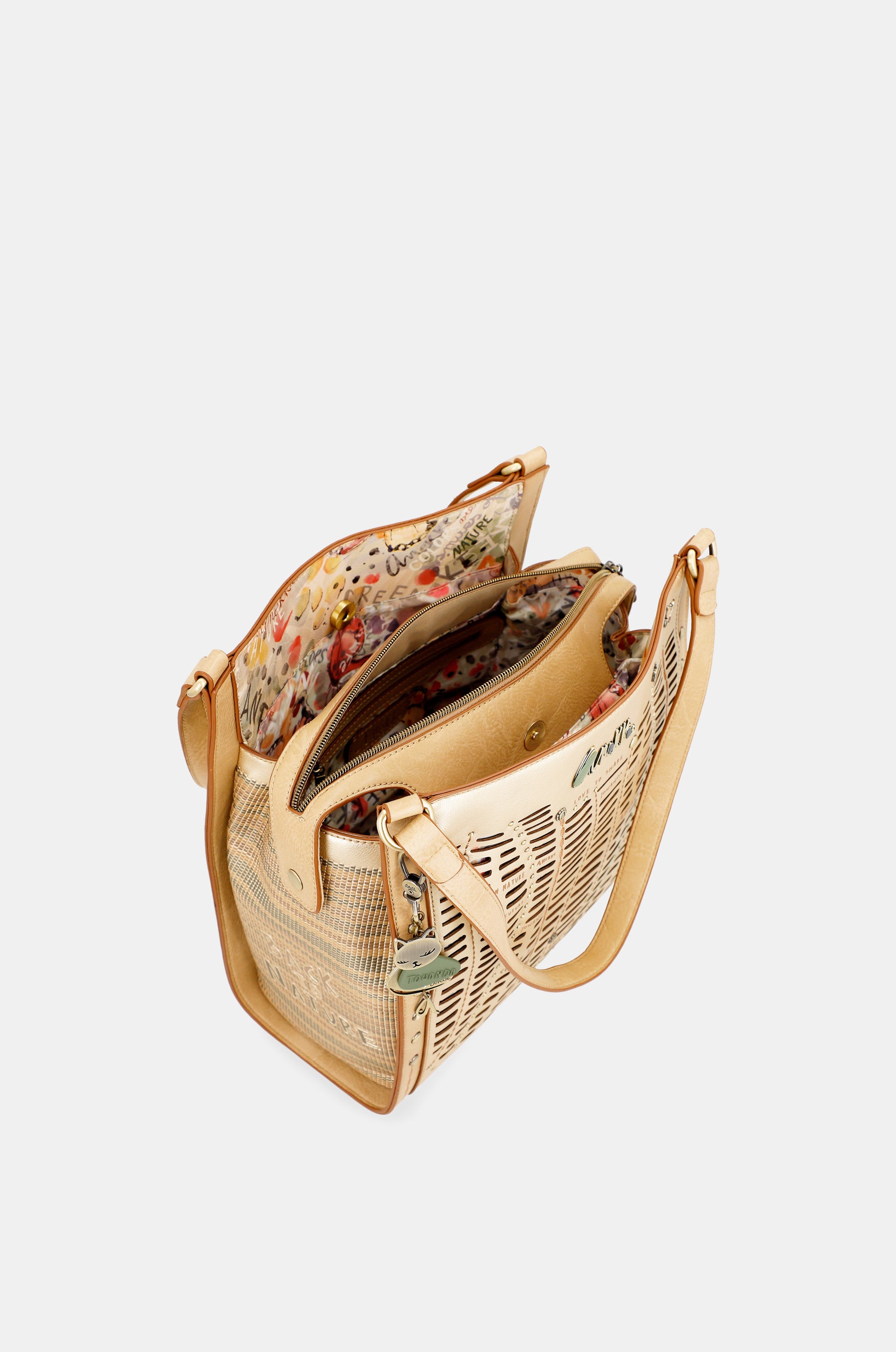 Bolso de hombro dorado Nature Pachamama