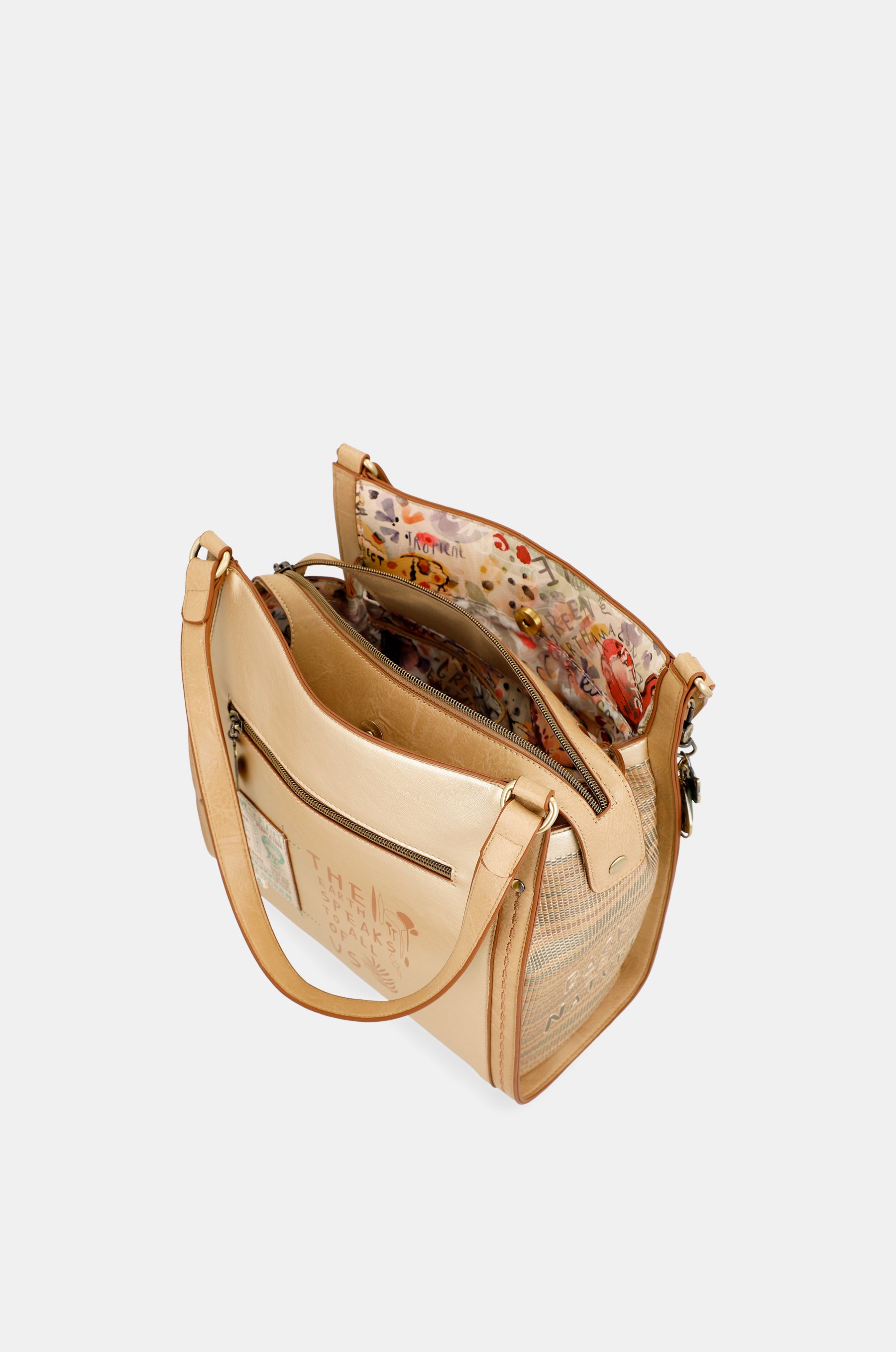 Bolso de hombro dorado Nature Pachamama