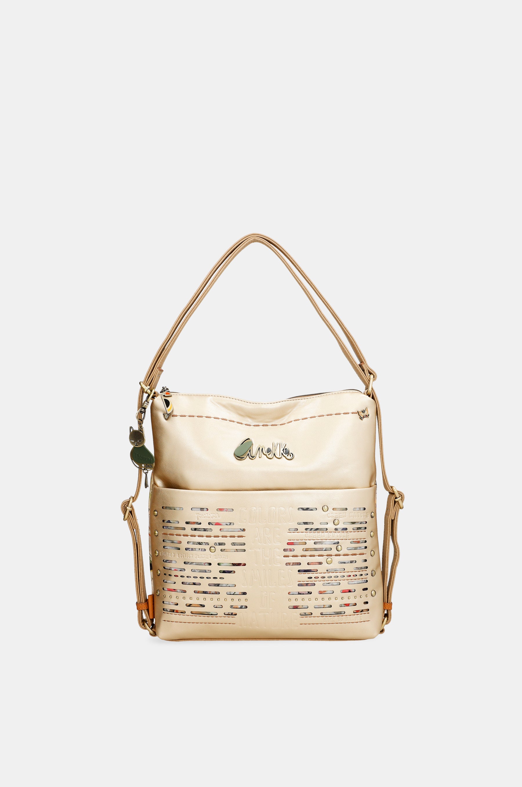Bolso dorado convertible en mochila Nature Pachamama