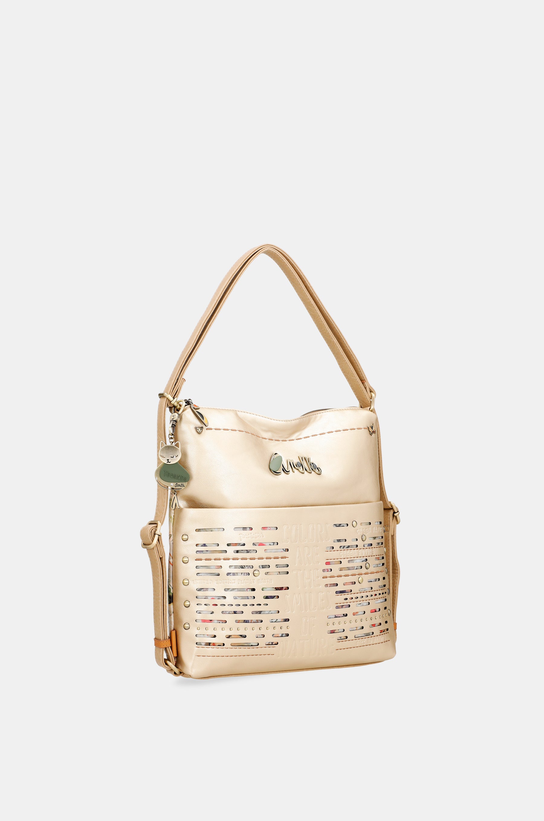 Bolso dorado convertible en mochila Nature Pachamama