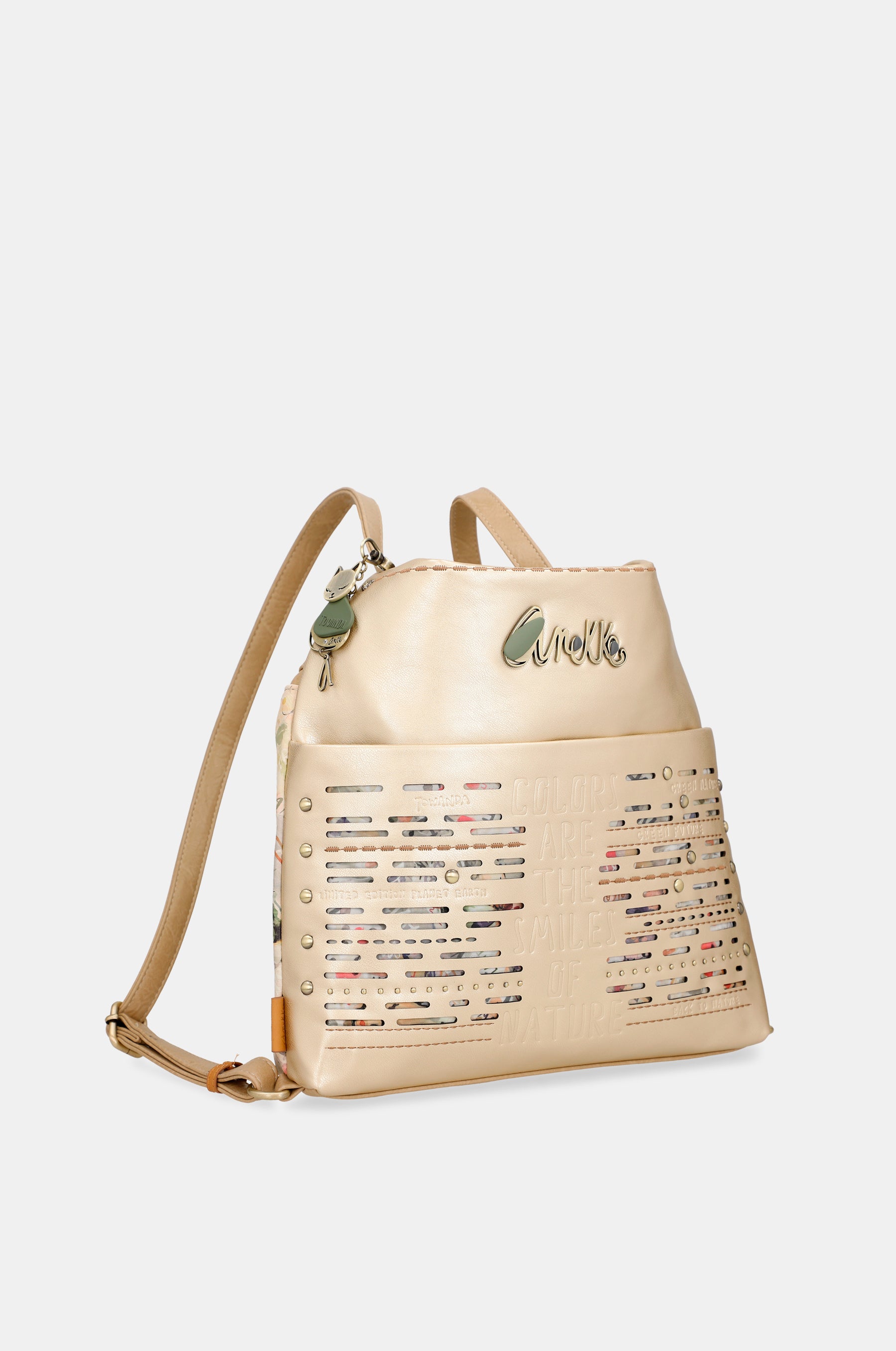 Bolso dorado convertible en mochila Nature Pachamama