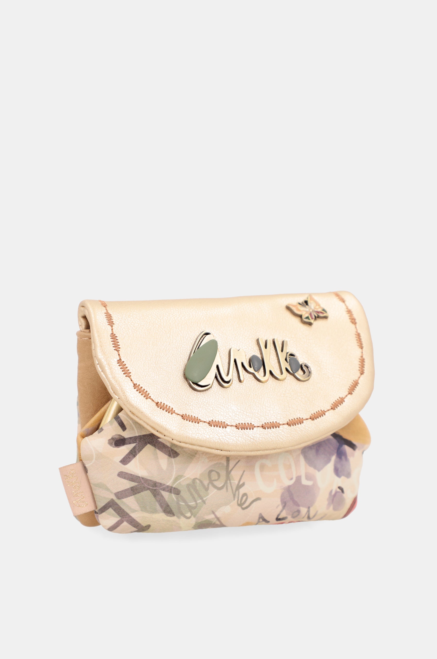 Monedero de solapa dorado Nature Pachamama