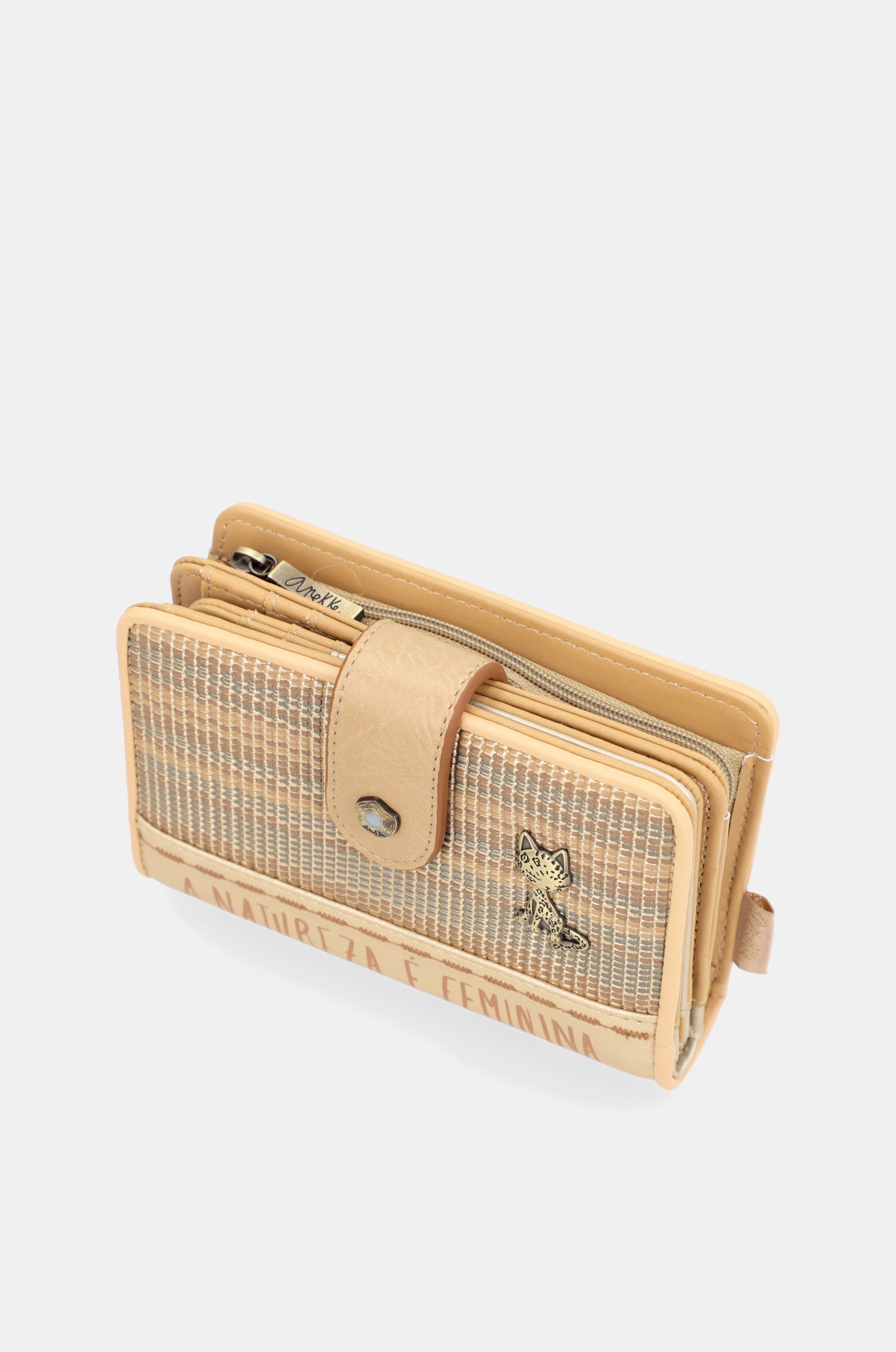 Billetero RFID mediano dorado Nature Pachamama