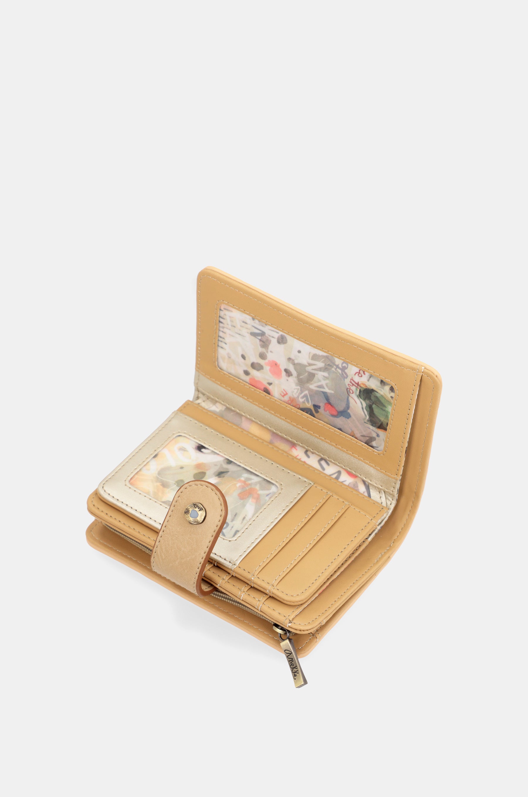 Billetero RFID mediano dorado Nature Pachamama