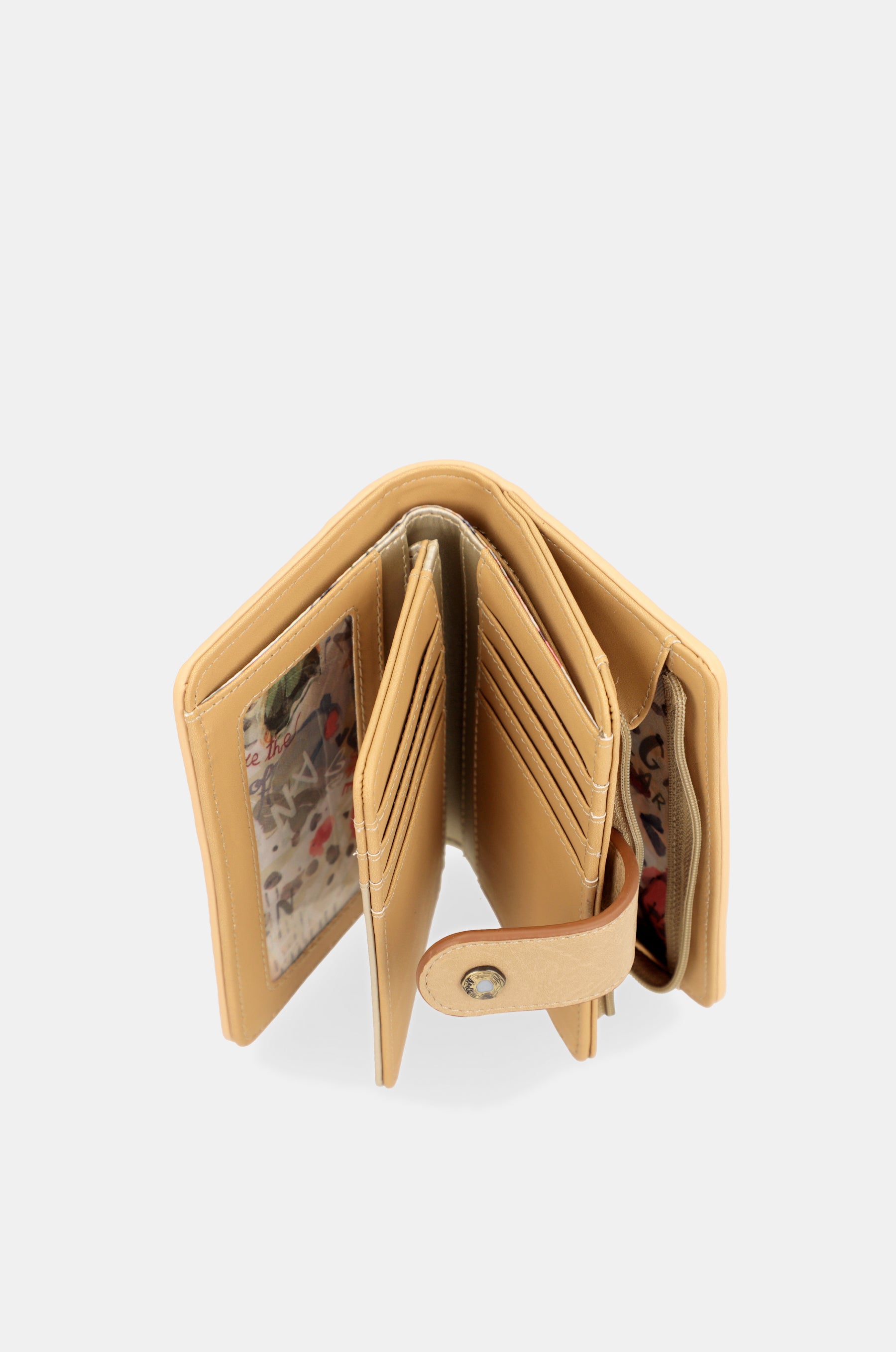 Billetero RFID mediano dorado Nature Pachamama