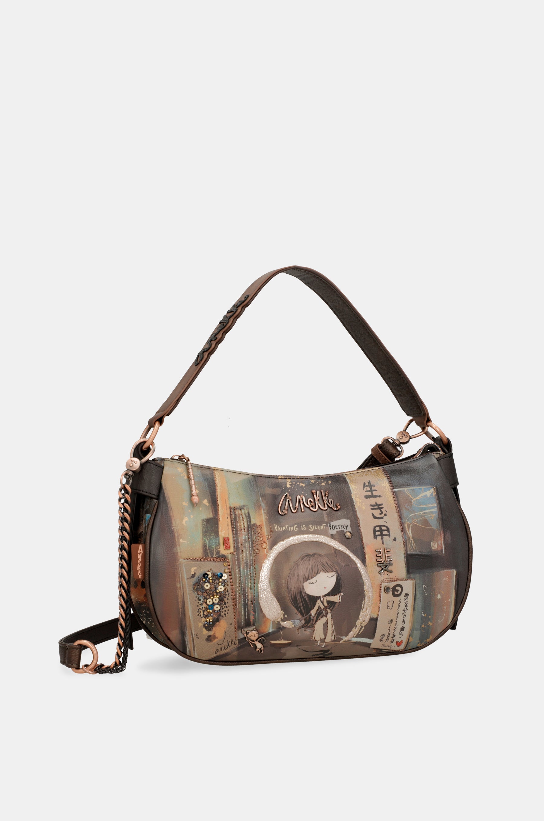 Bolso ovalado con cadena Shōen