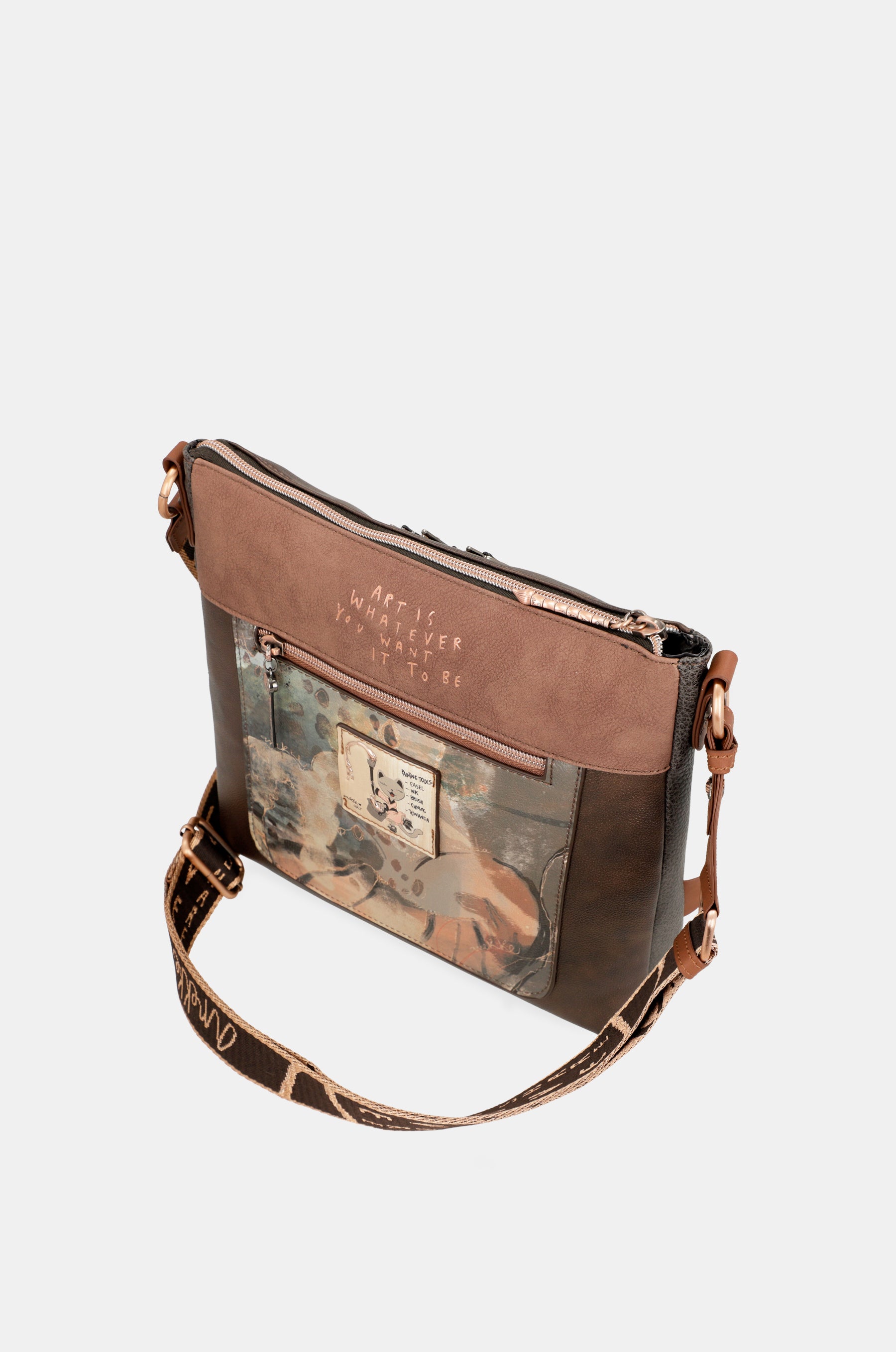 Bandolera marrón mediana Shōen