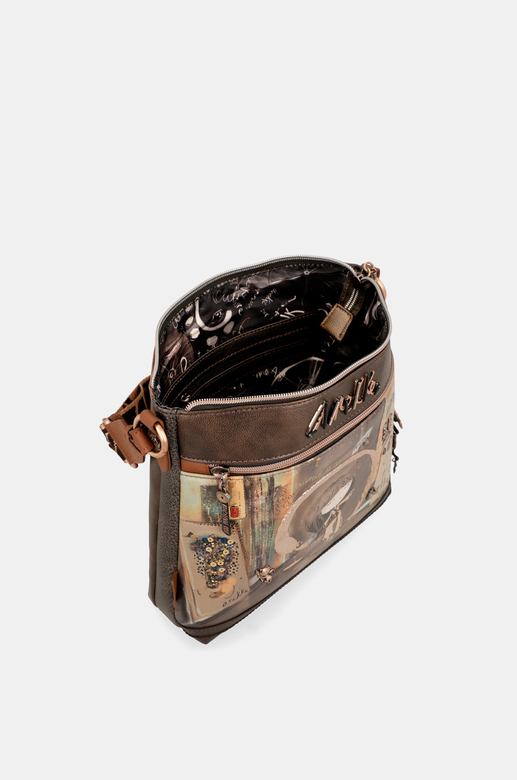 Bandolera marrón mediana Shōen