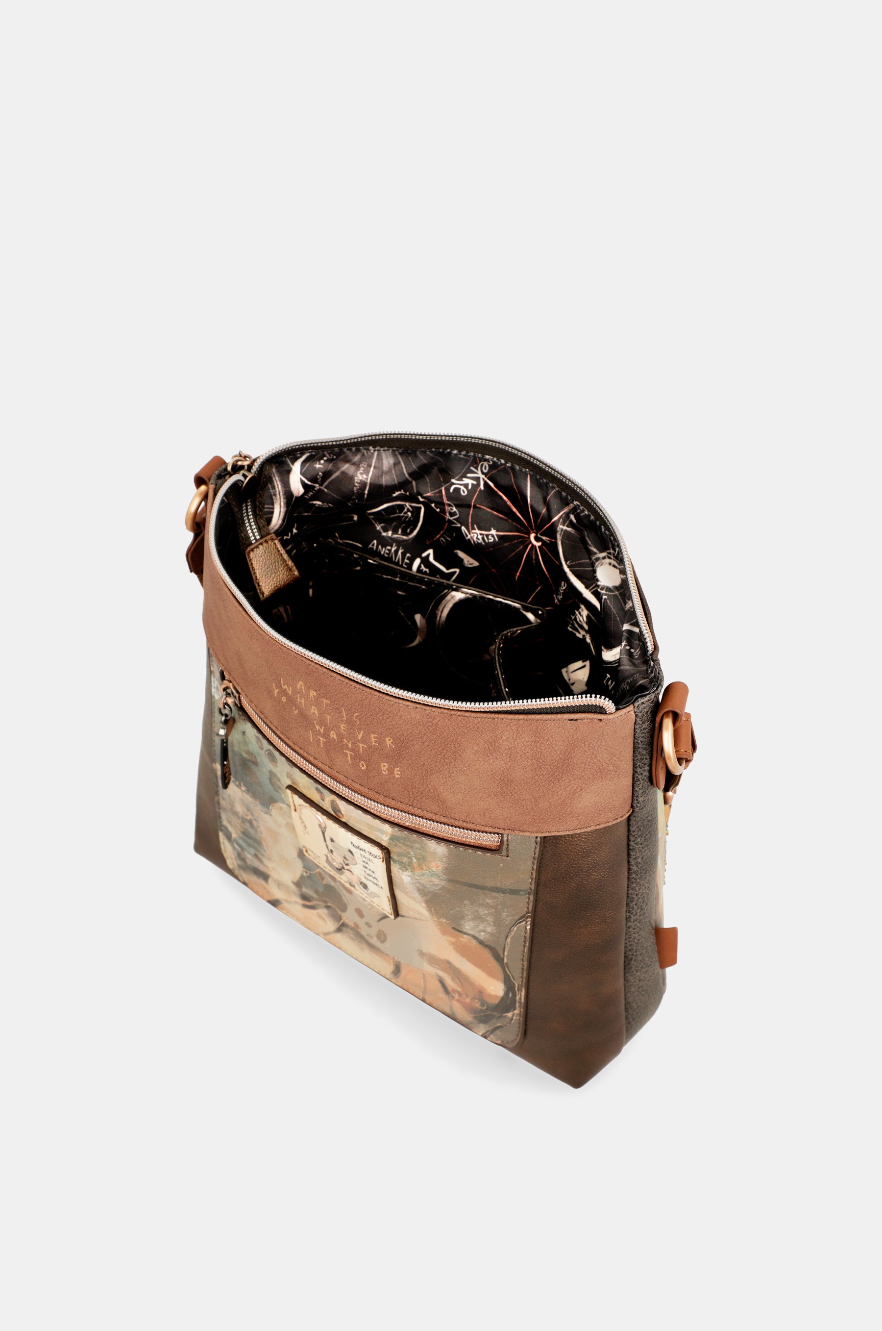 Bandolera marrón mediana Shōen