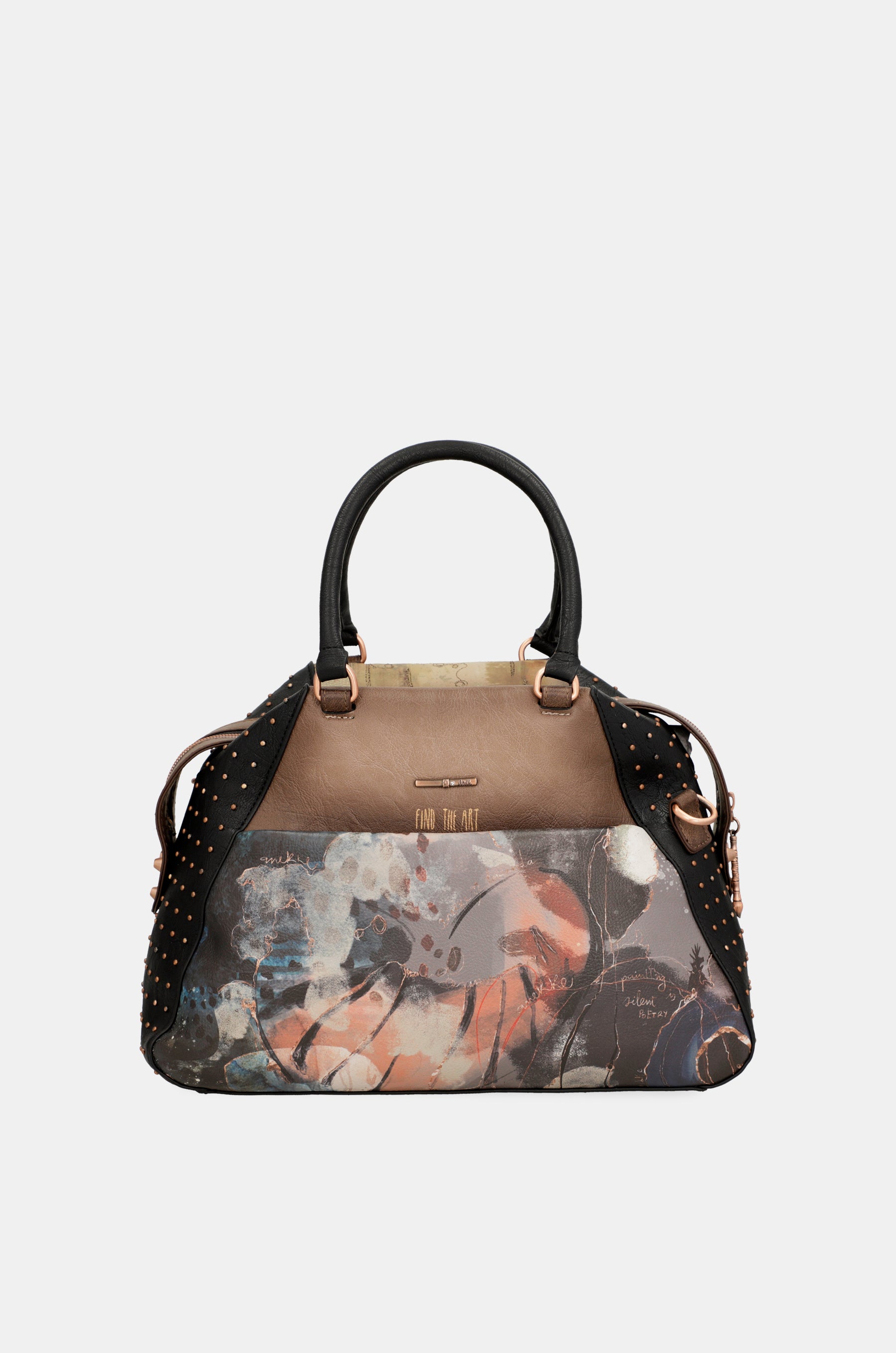 Bolso de asas grande negro Shōen