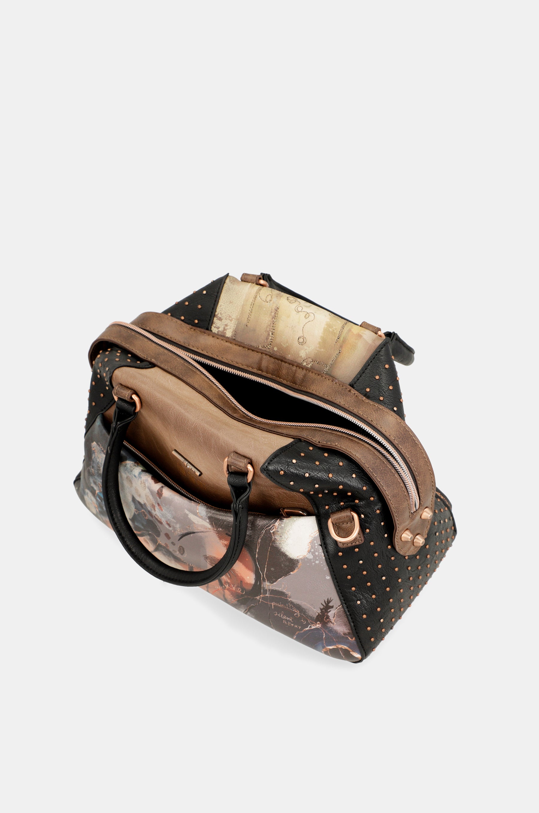 Bolso de asas grande negro Shōen