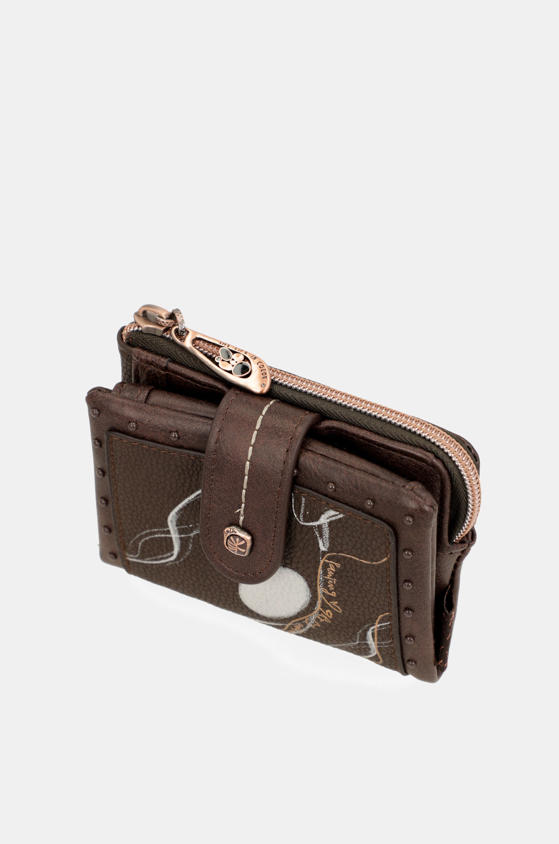 Billetero marrón pequeño RFID Nature Shodō
