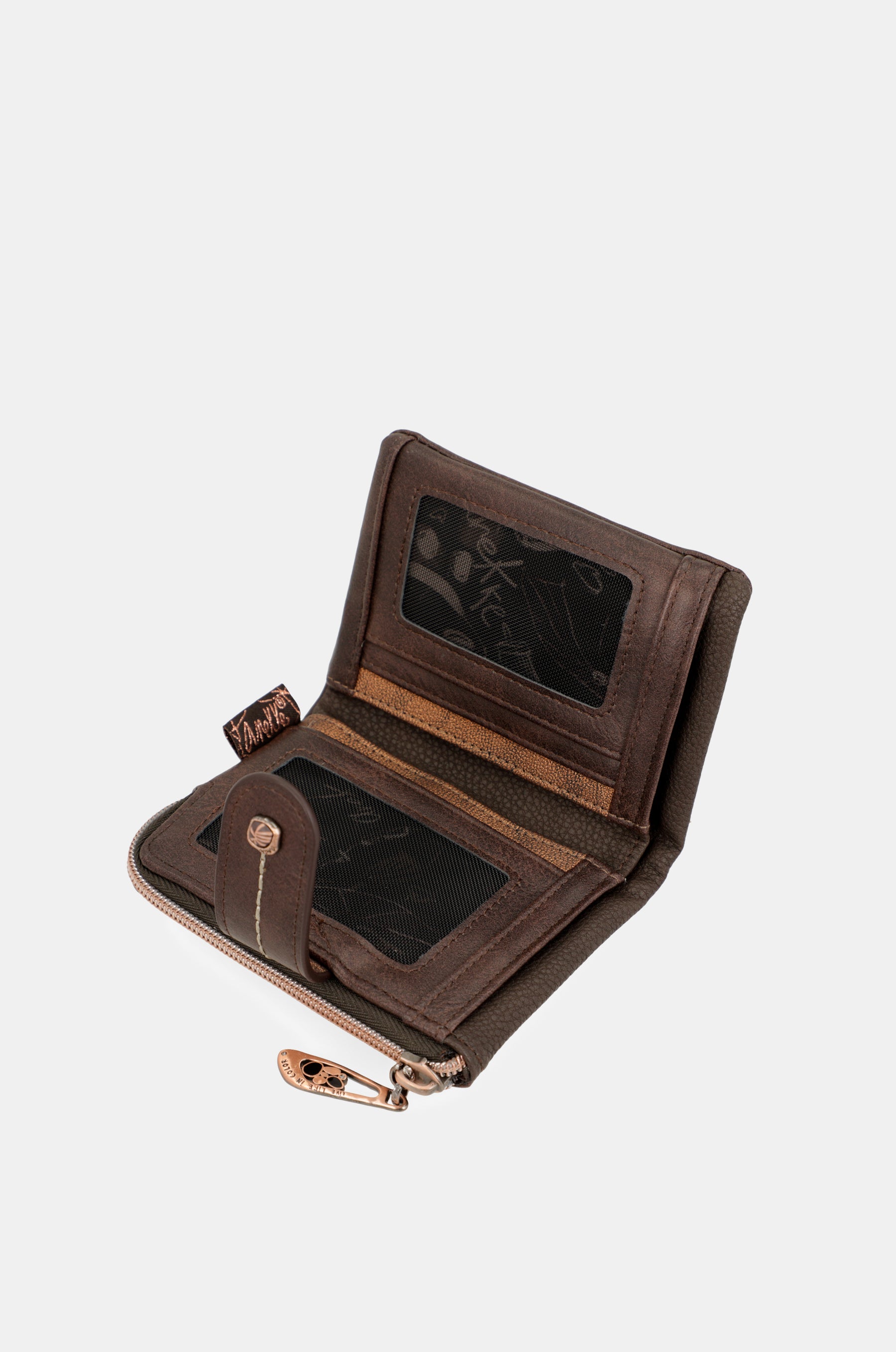 Billetero marrón pequeño RFID Nature Shodō