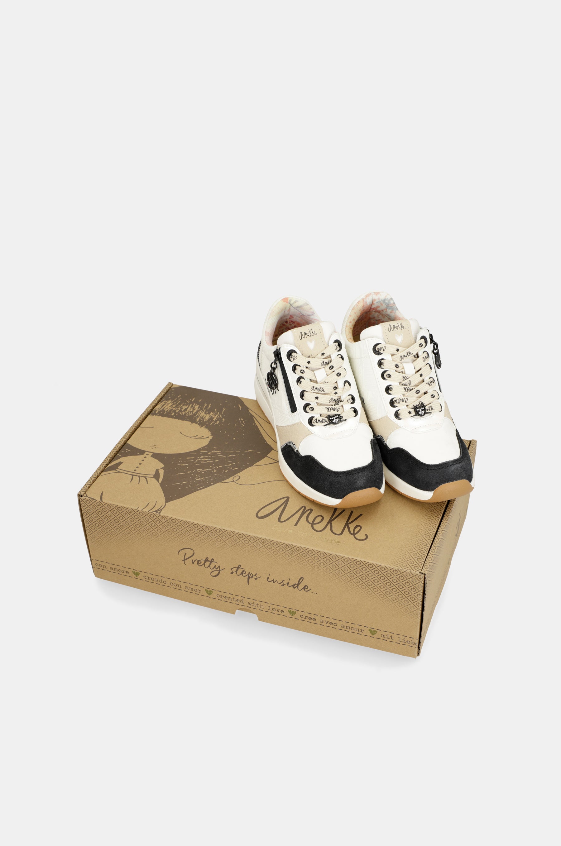 Deportivos con cuña blanco y negro