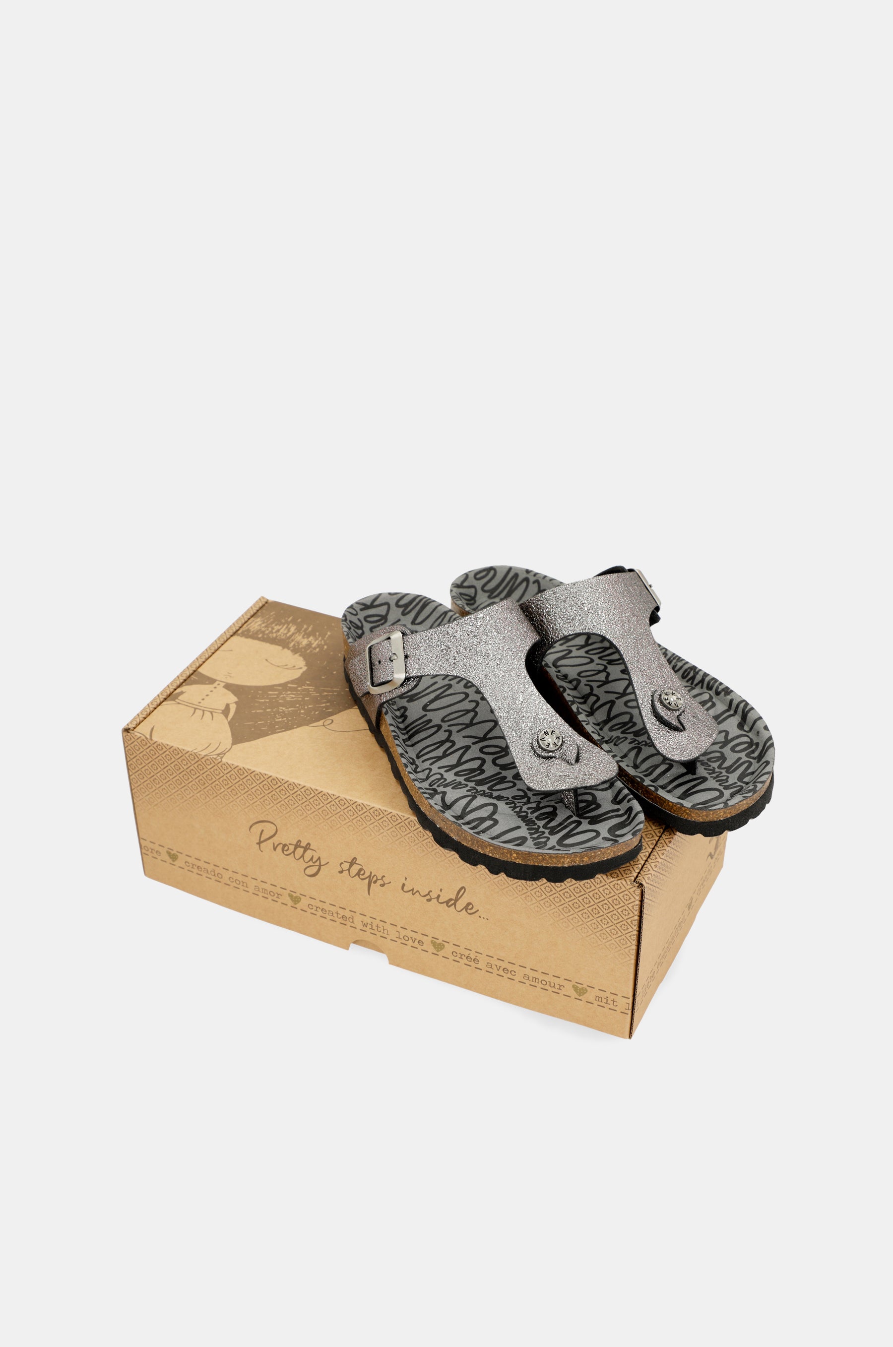 Sandalias bio de mujer plata