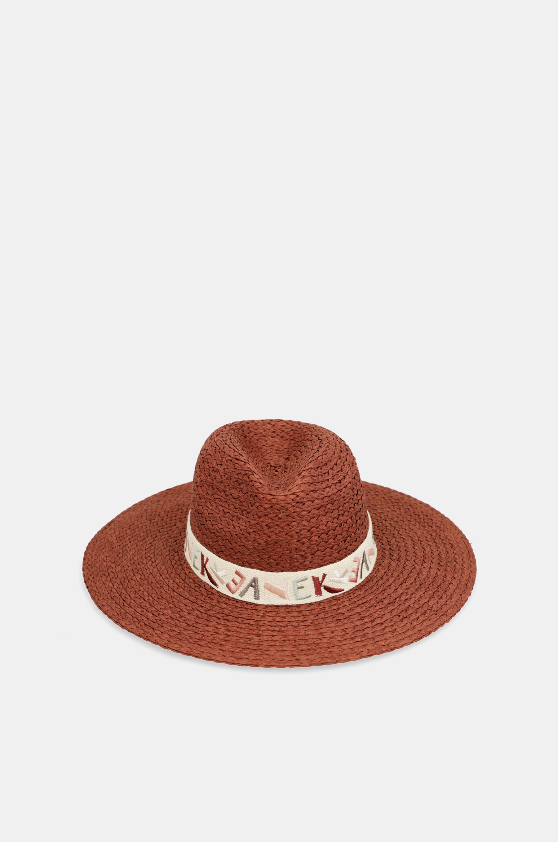 Sombrero rafia teja