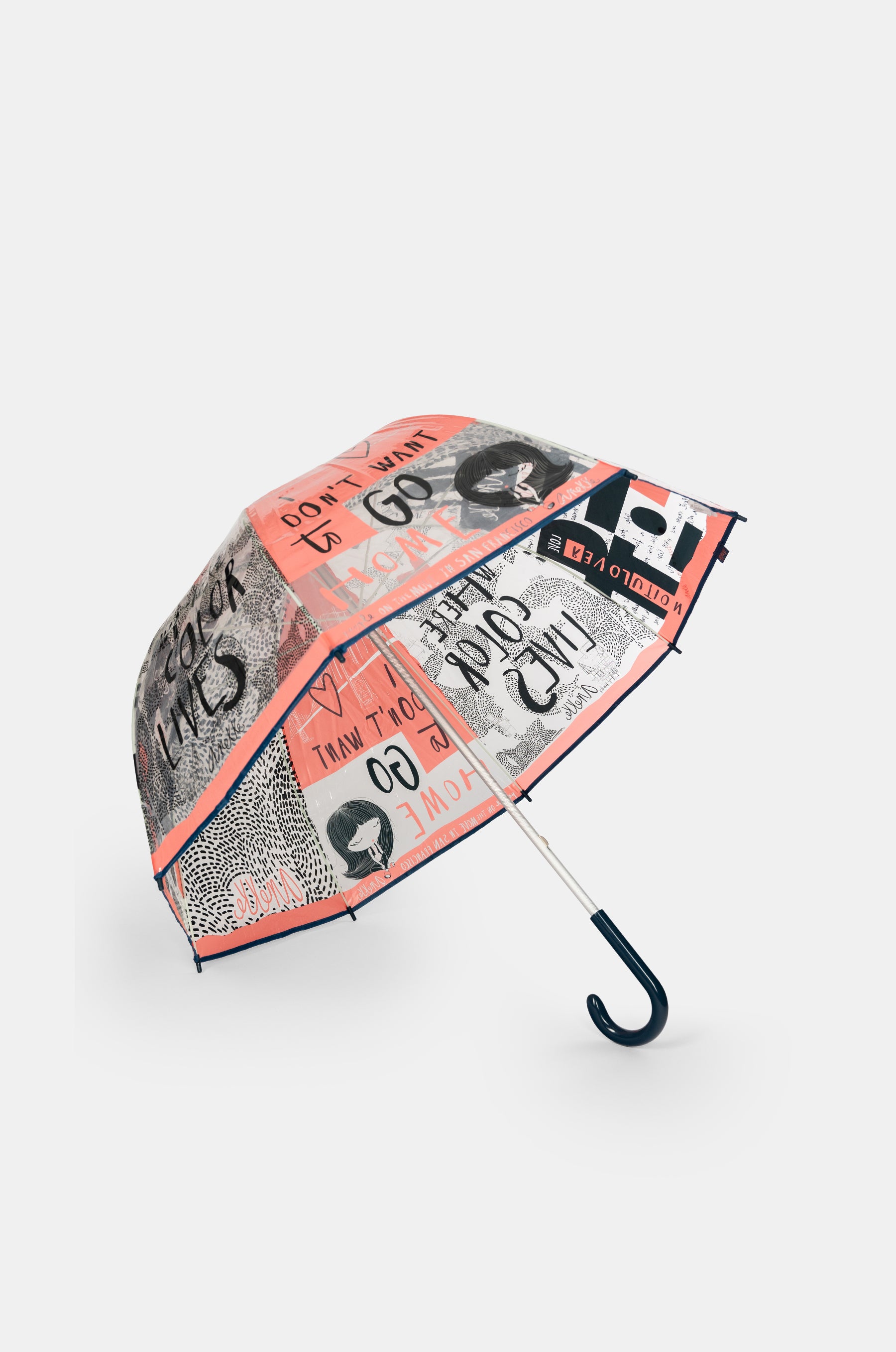 Paraguas largo vinilo Nature Sixties