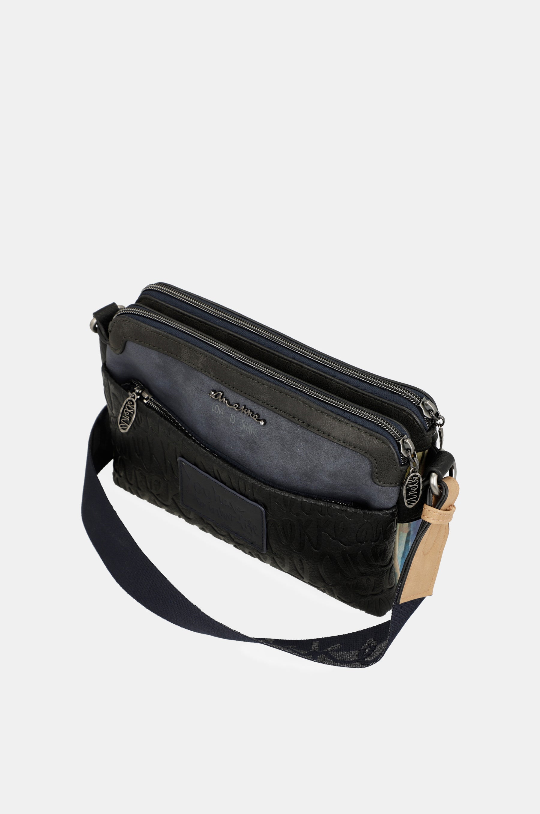 Bandolera 2 compartimentos azul marino Studio