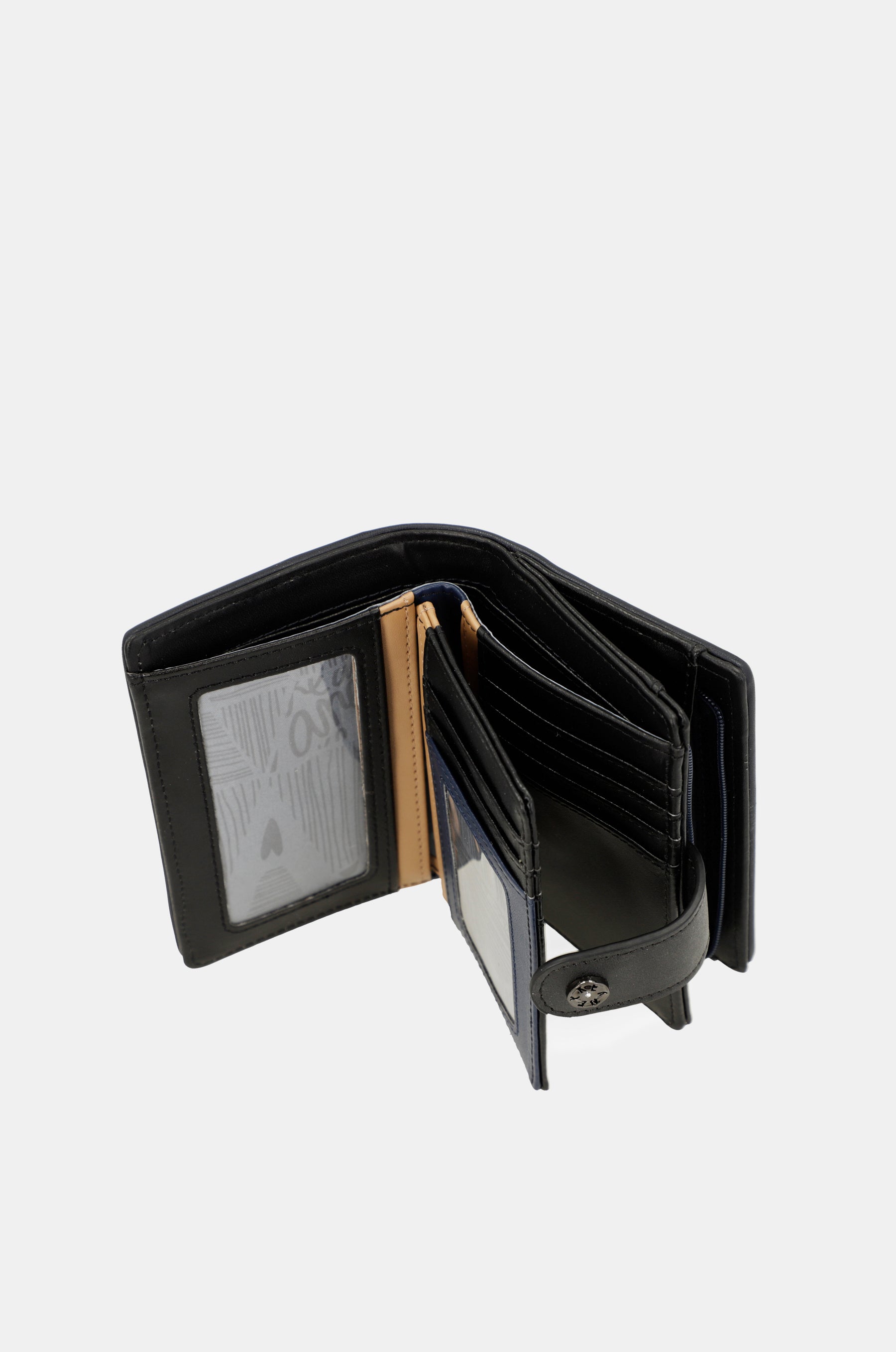 Billetero RFID pequeño azul marino Studio