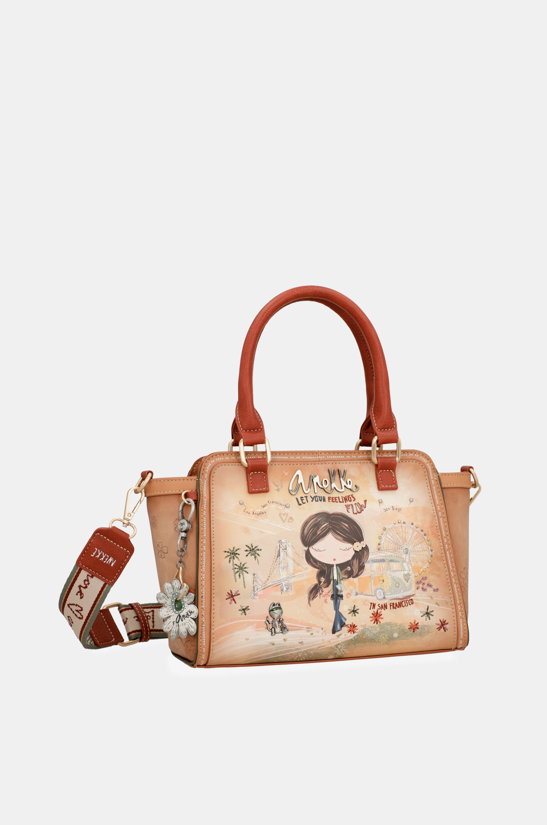 Bolso bowling Peace & Love Camel