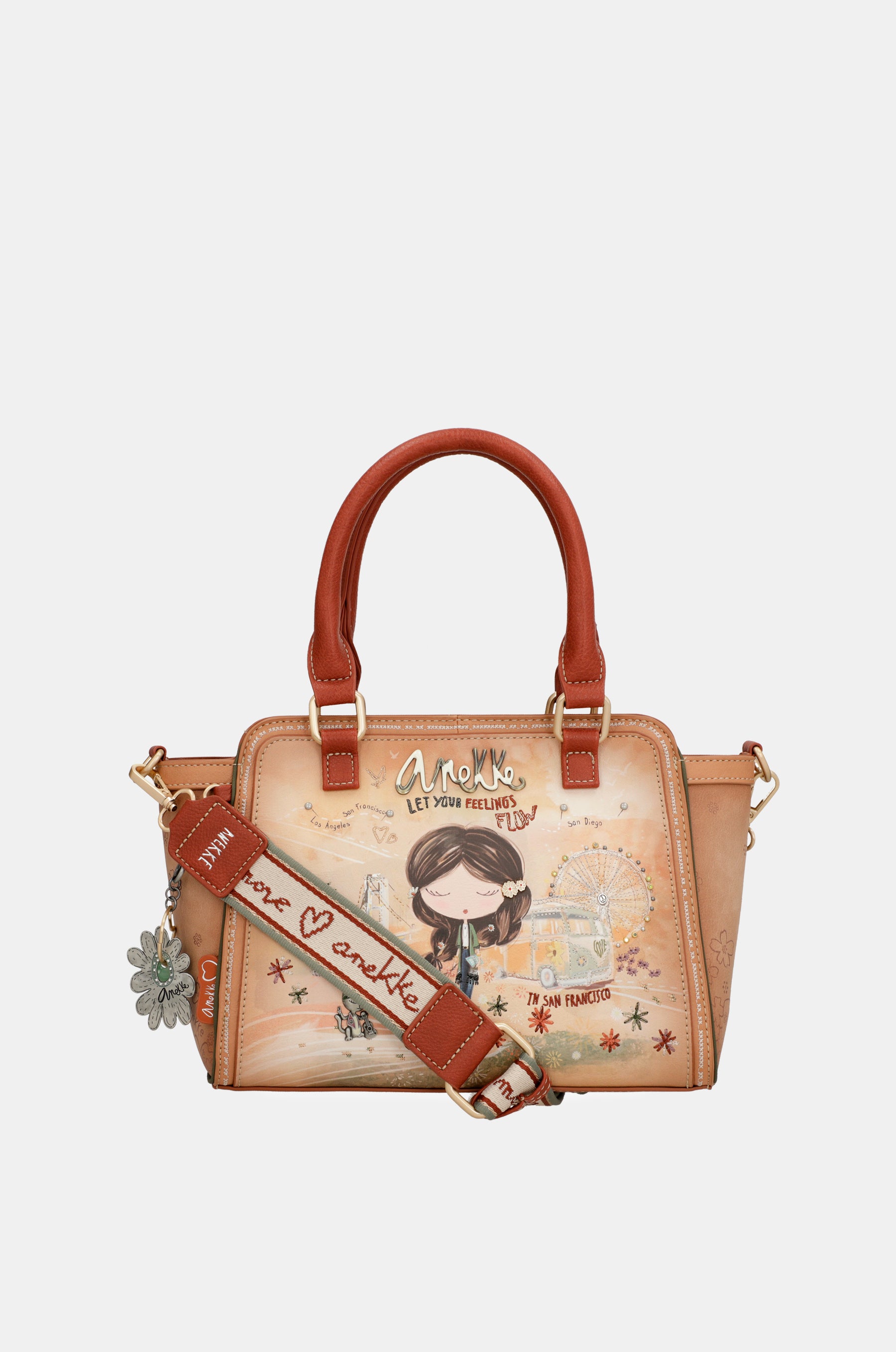 Bolso bowling Peace & Love Camel