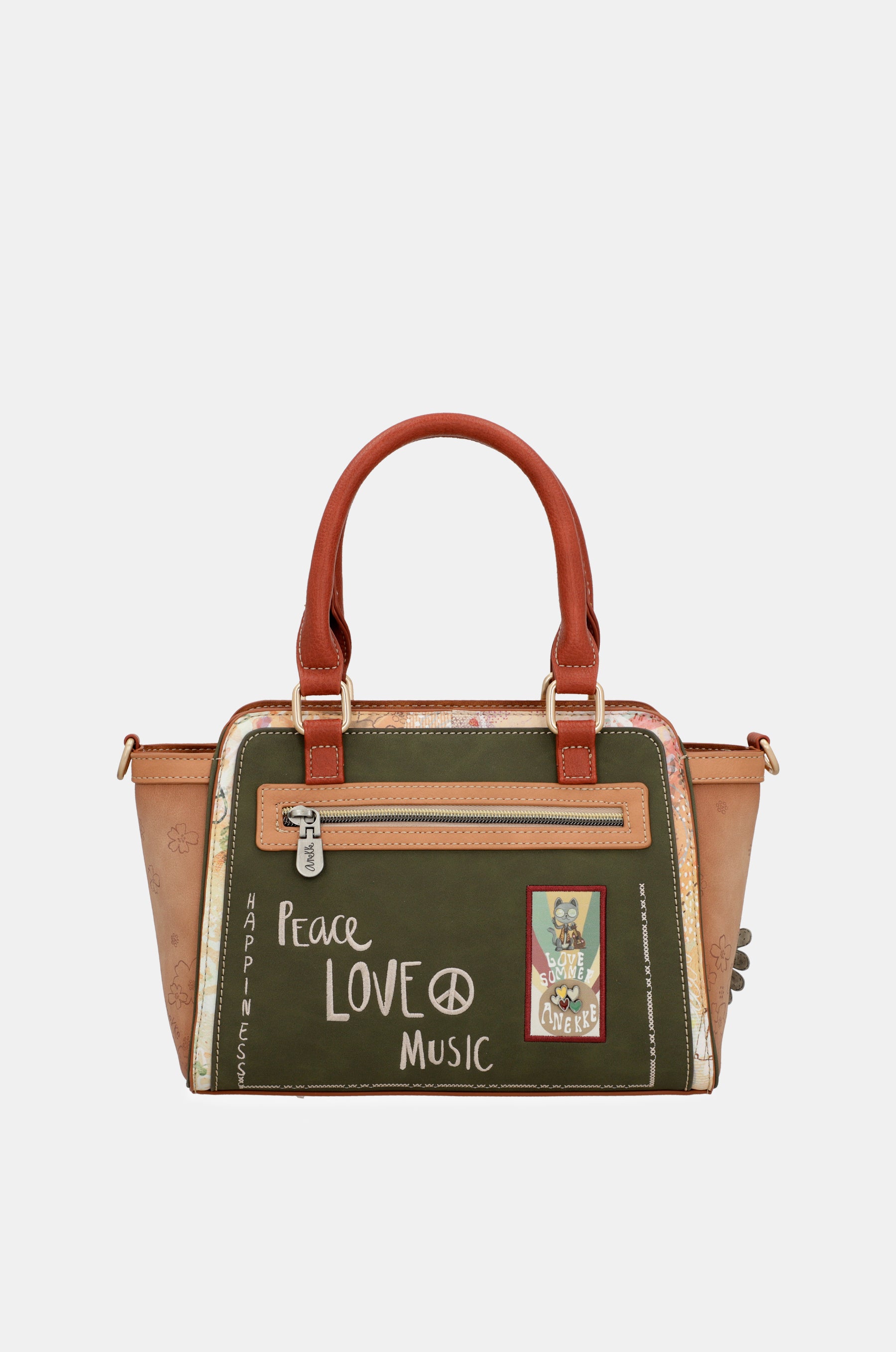 Bolso bowling Peace & Love Camel