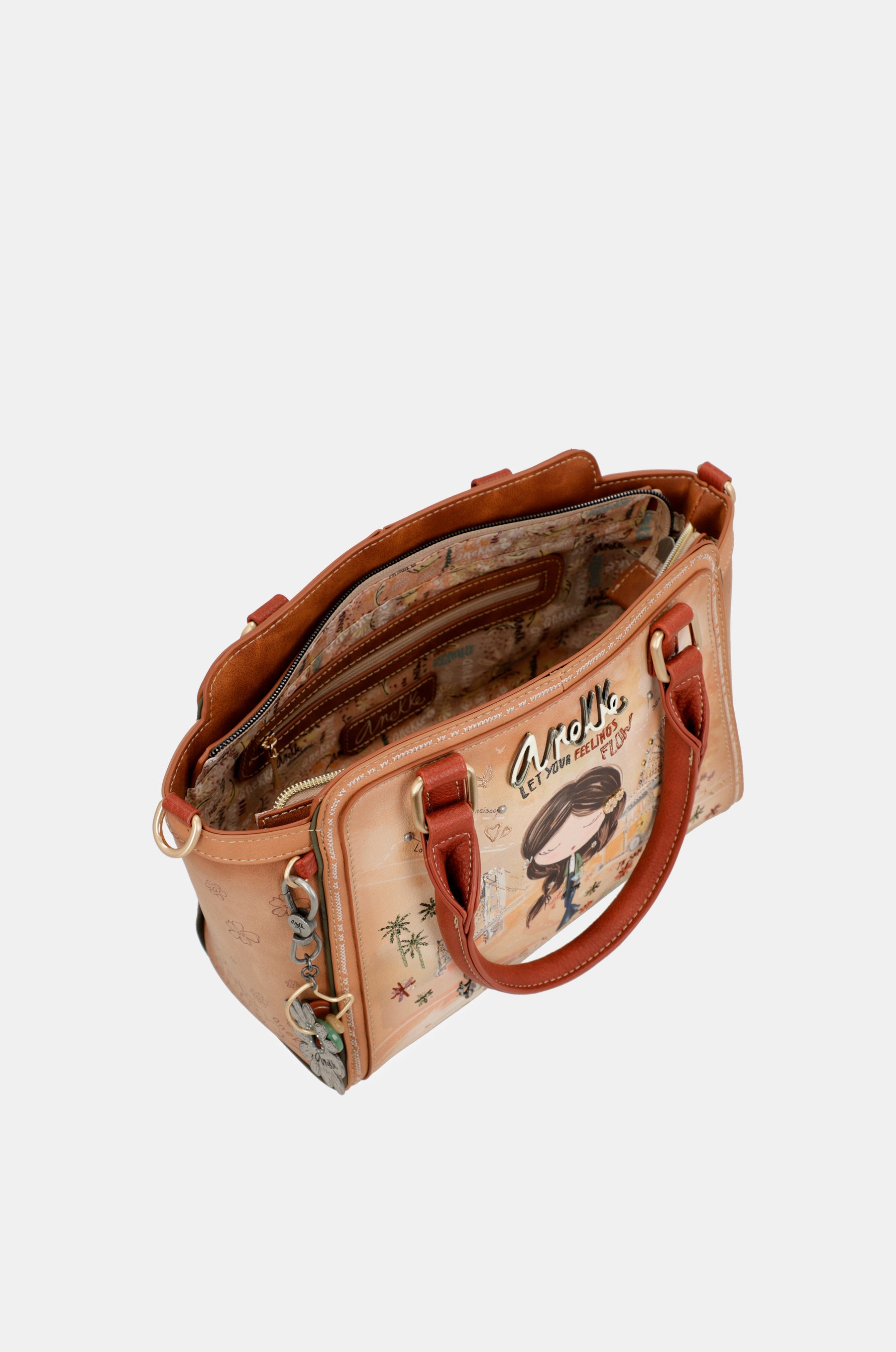 Bolso bowling Peace & Love Camel