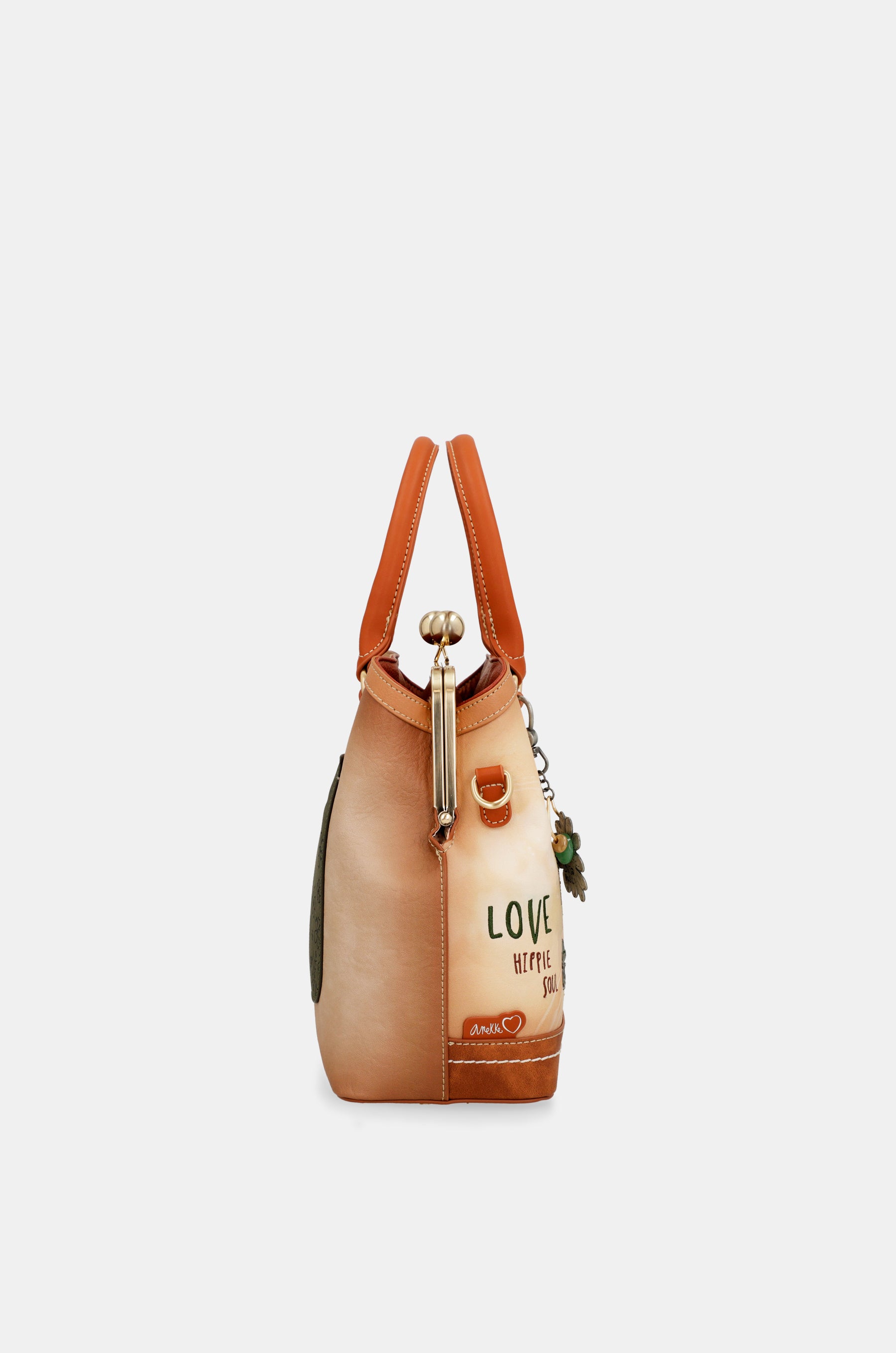 Bolso de boquilla Peace & Love Camel