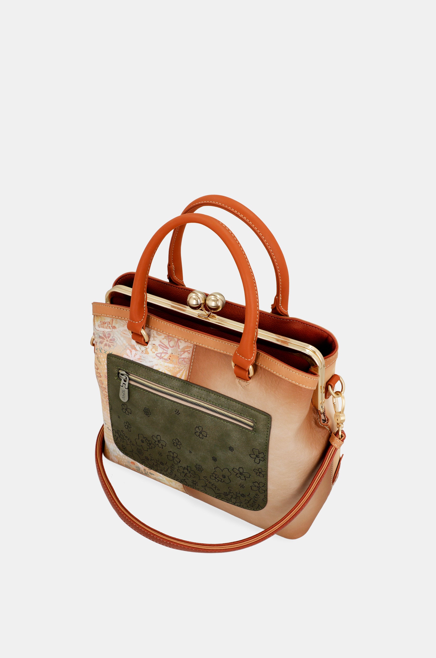 Bolso de boquilla Peace & Love Camel