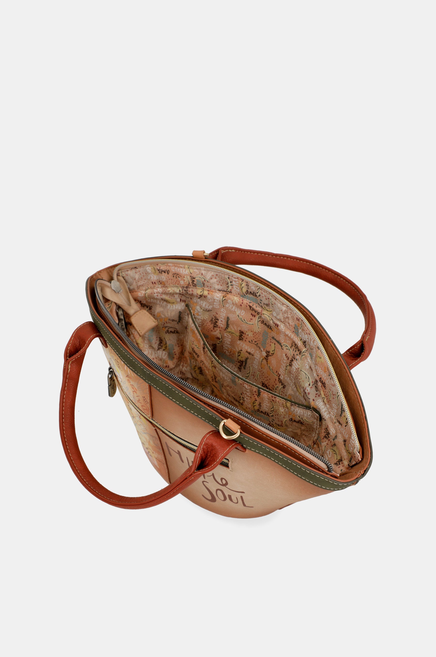 Bolso cesta Peace & Love Camel