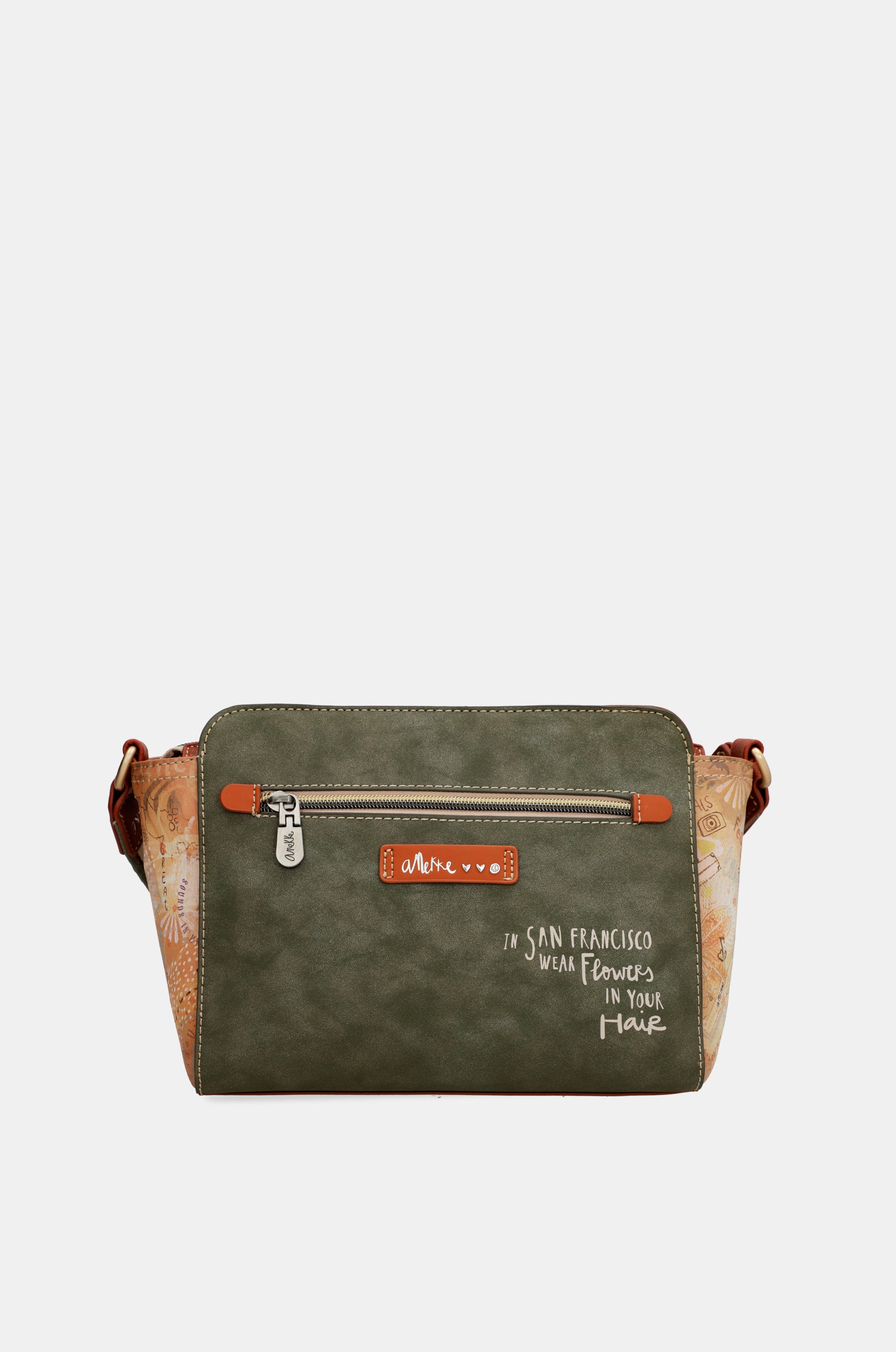 Bandolera rectangular Peace & Love Camel