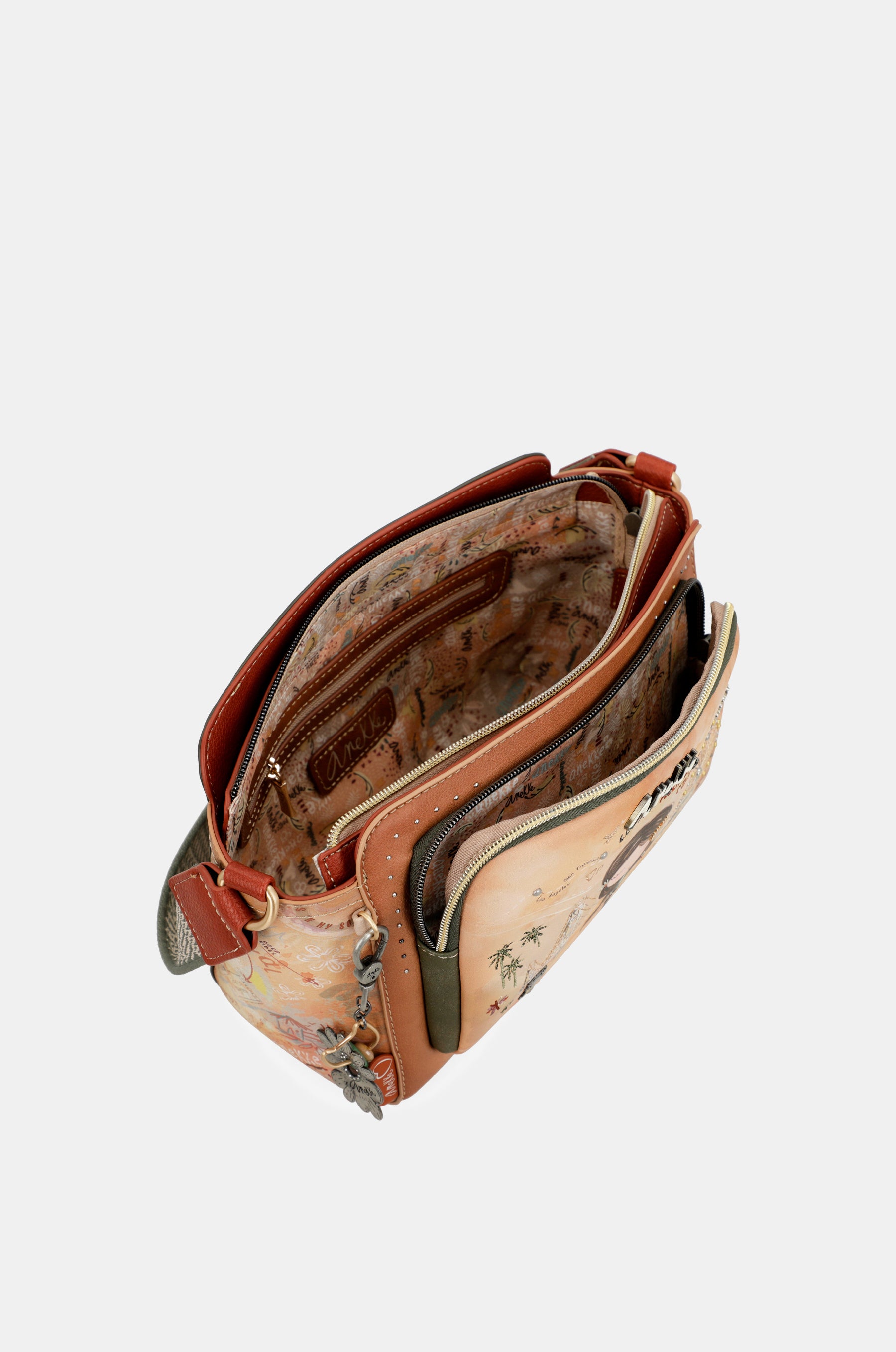 Bandolera rectangular Peace & Love Camel