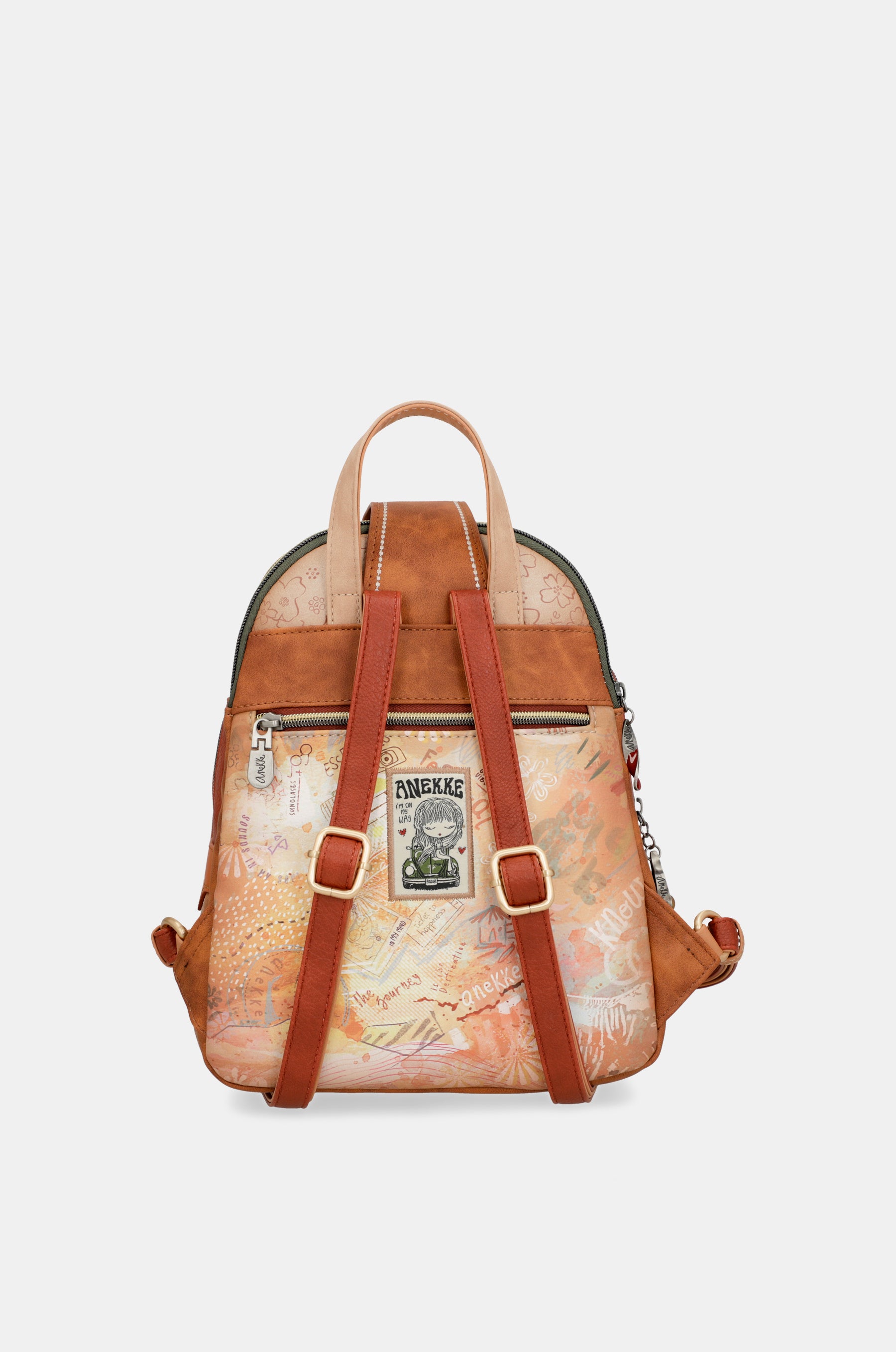 Mochila triple compartimento Peace & Love Camel