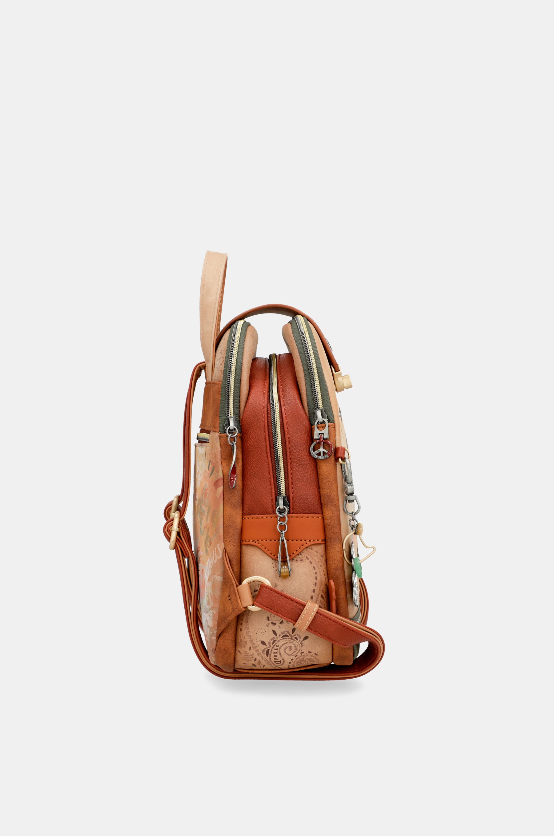 Mochila triple compartimento Peace & Love Camel