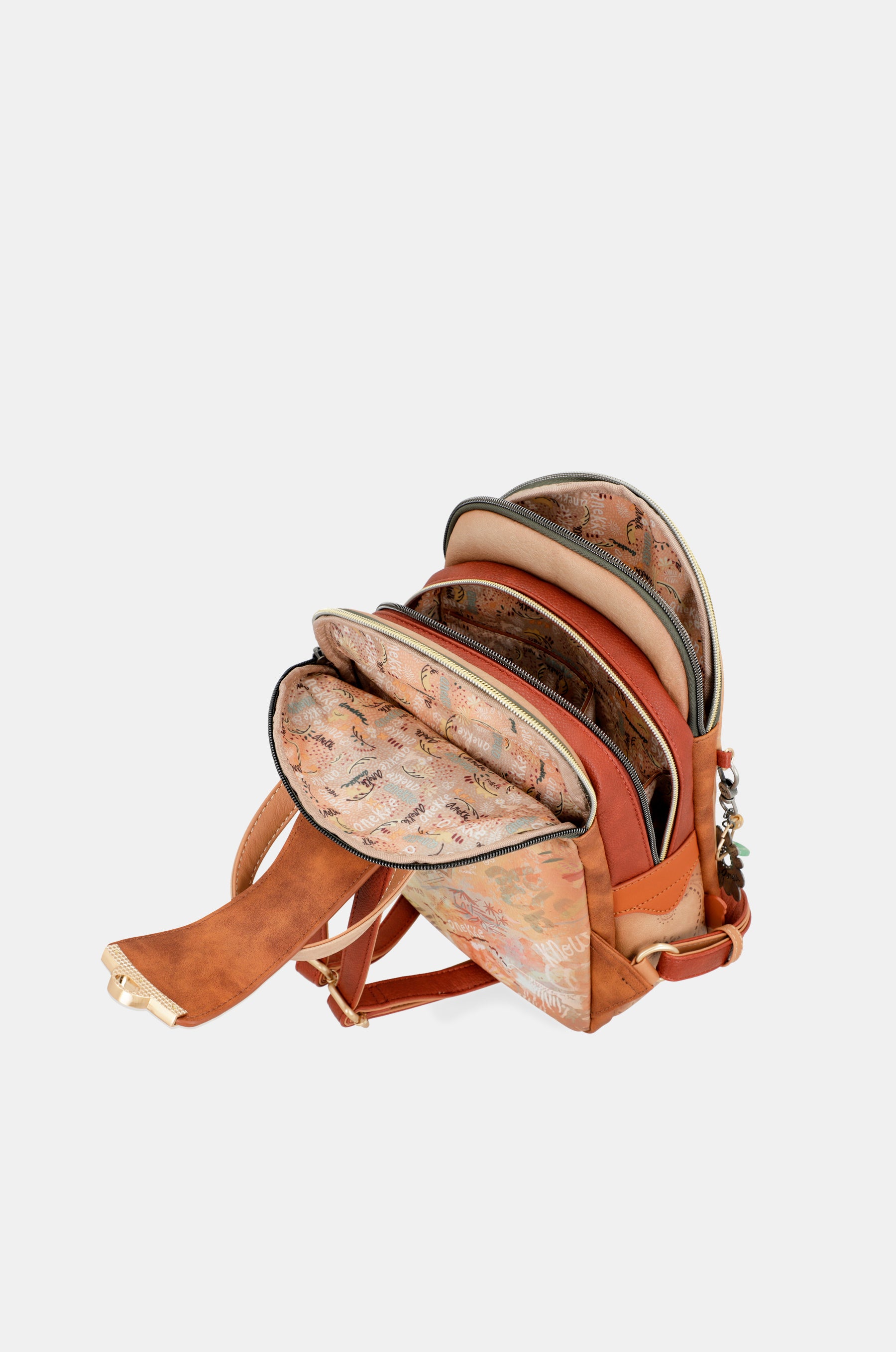 Mochila triple compartimento Peace & Love Camel