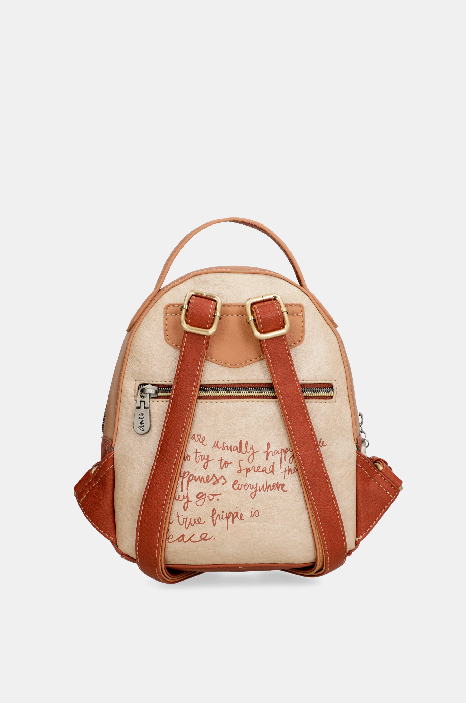 Mochila pequeña Peace & Love Camel