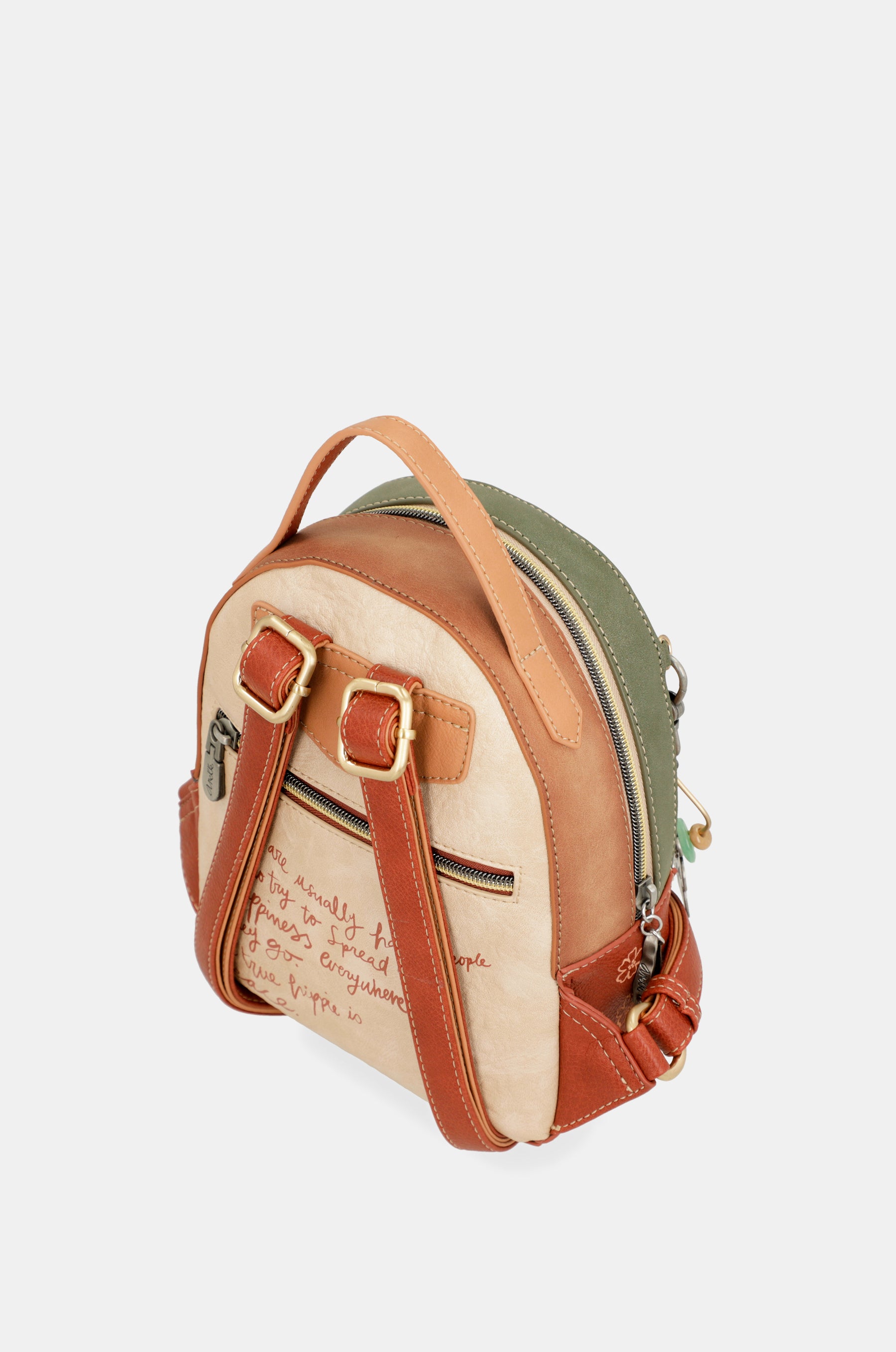 Mochila pequeña Peace & Love Camel