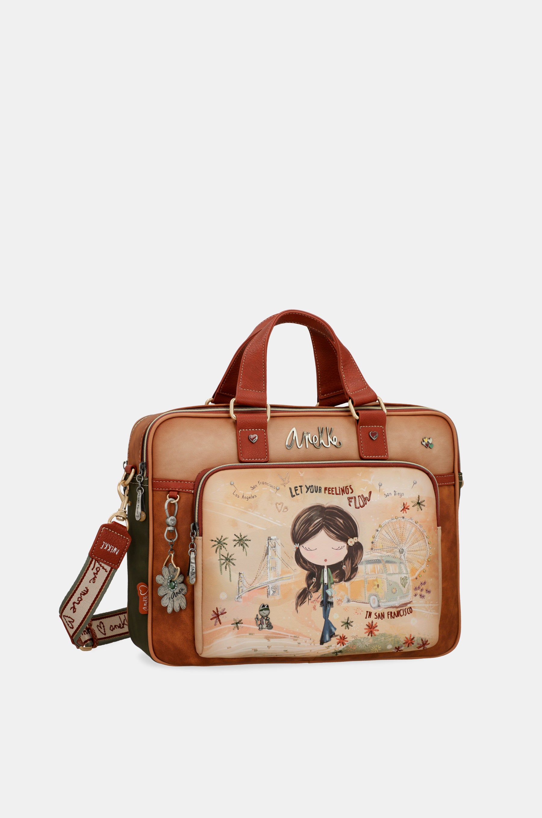 Portadocumentos Peace & Love Camel