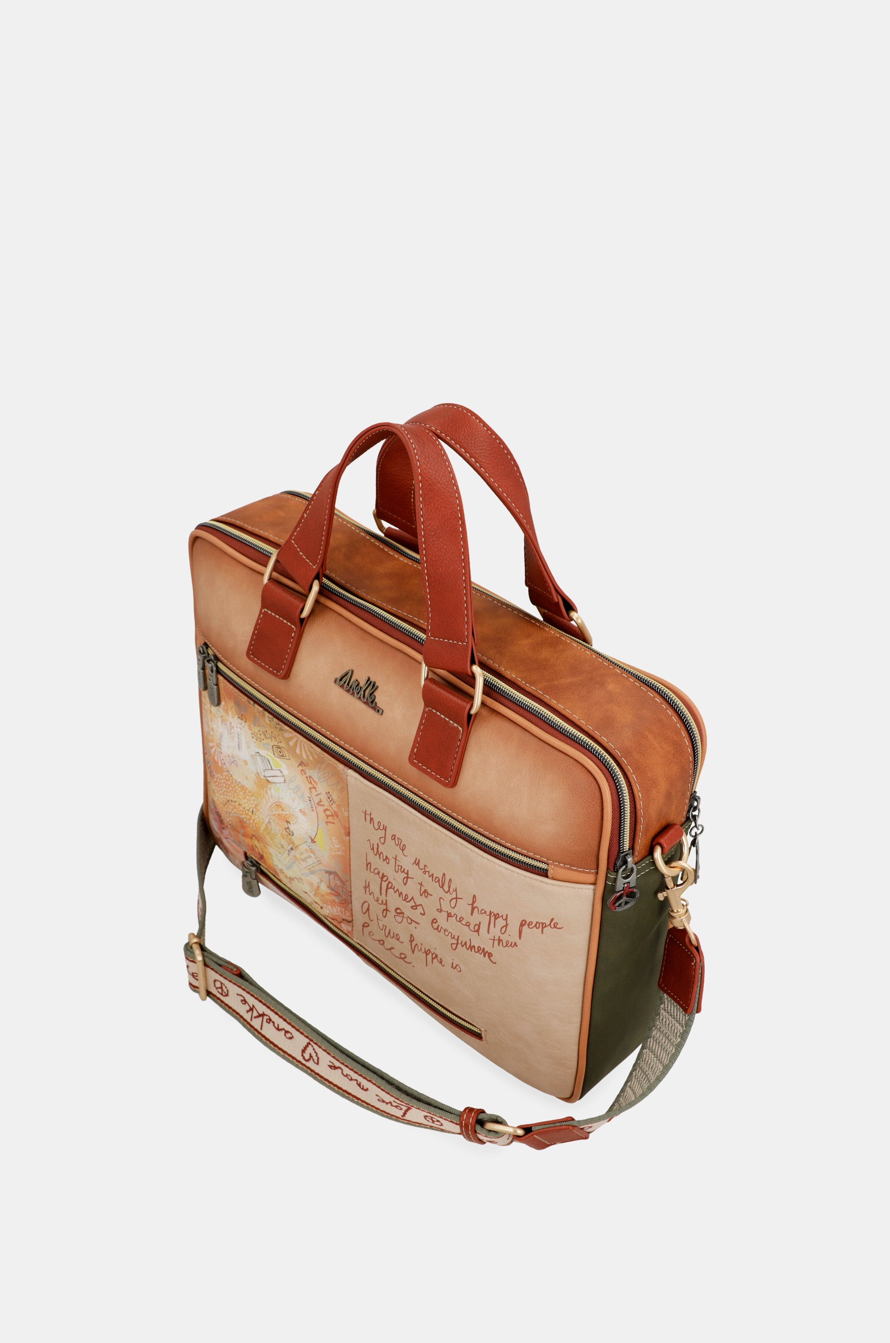 Portadocumentos Peace & Love Camel